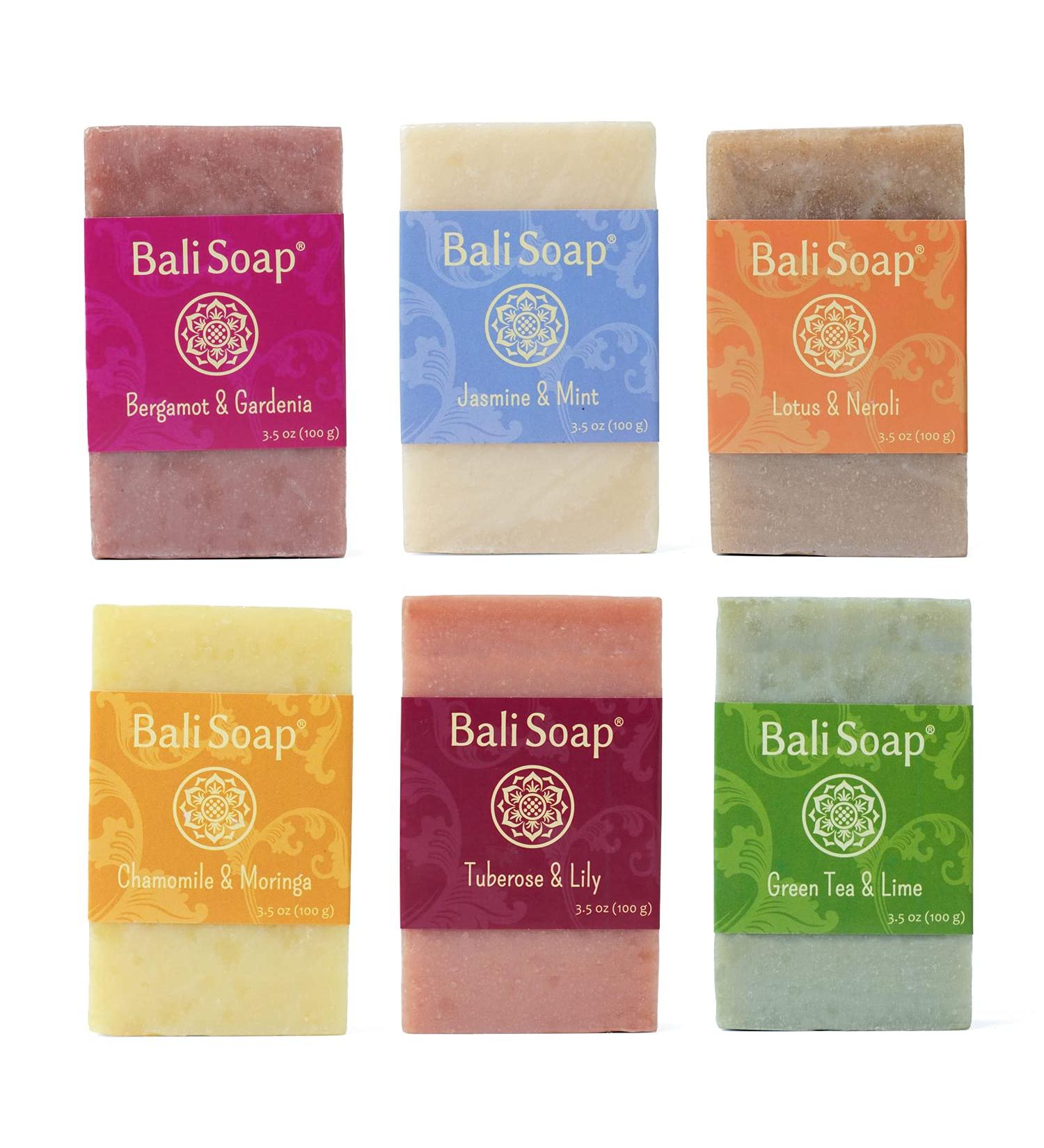 Bali Soap Feminine Collection - Exotic Bar Soap Gift Set for Women - Plant-Based & Moisturizing - Vegan & Biodegradable - 6 Pack - Buy Online on GoSupps.com