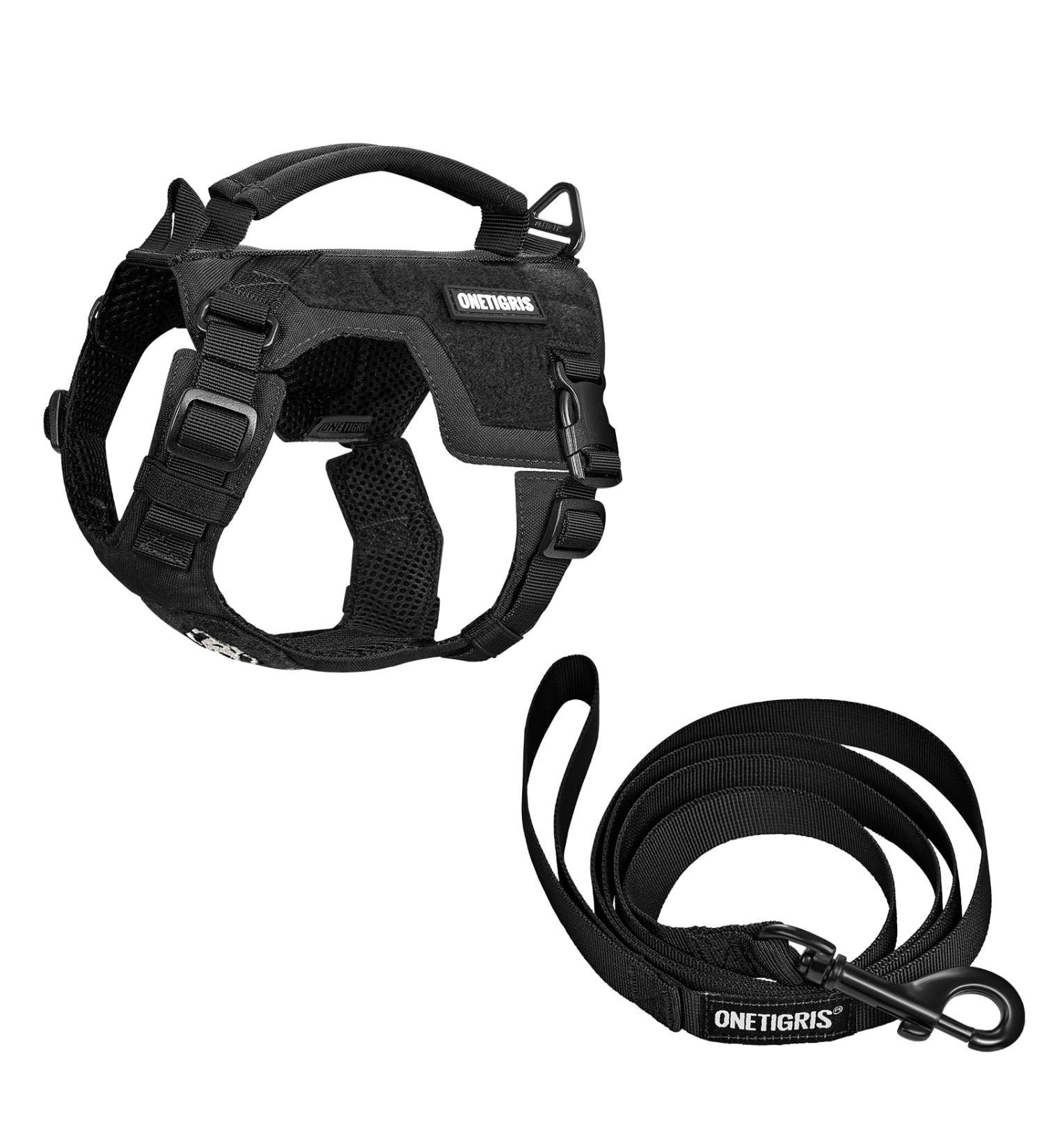 Oneigris Dog Harness & Leash Set | Mini Trooper Puppy Dishes with Control Handle for Extra Small & Small Dogs - Black XXXS - Buy Online on GoSupps.com