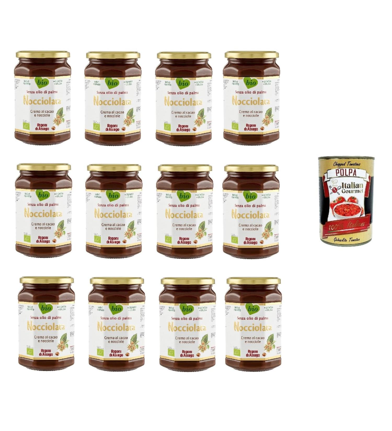 Italian Gourmet E.R. Rigoni di Asiago Nocciolata Hazelnut Creams without Palm Oil - Nougat Cream without Palm Oil - Spread 650 g + Polpa Gourmet Italian 400 g (Pack of 12) - Buy Online on GoSupps.com