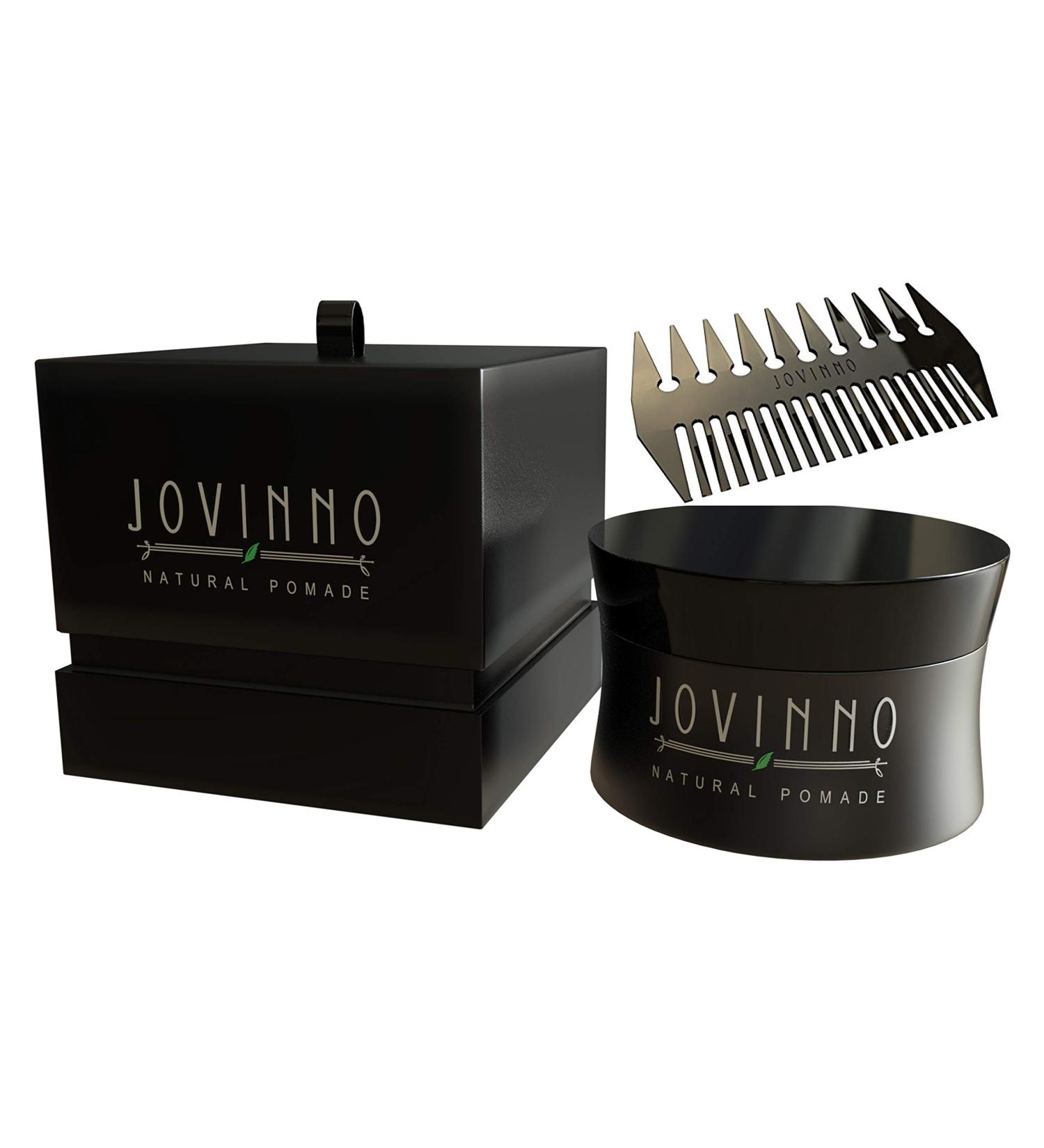 Jovinno Premium Natural Pomade 5oz + Metal Hair & Beard Comb Gift Set - Buy Online on GoSupps.com