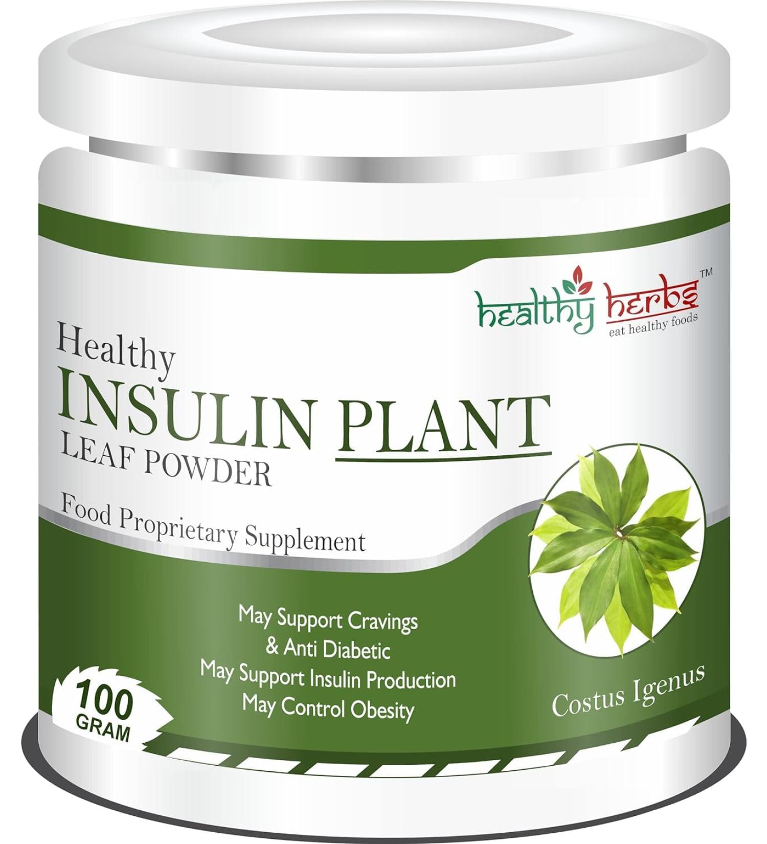 Nutranix ads Insulin Plant Leaf Tea (Costus Igneus) - Blood Sugar Support - Pack of 100g Pure Insulin Plant Powder - Buy Online on GoSupps.com