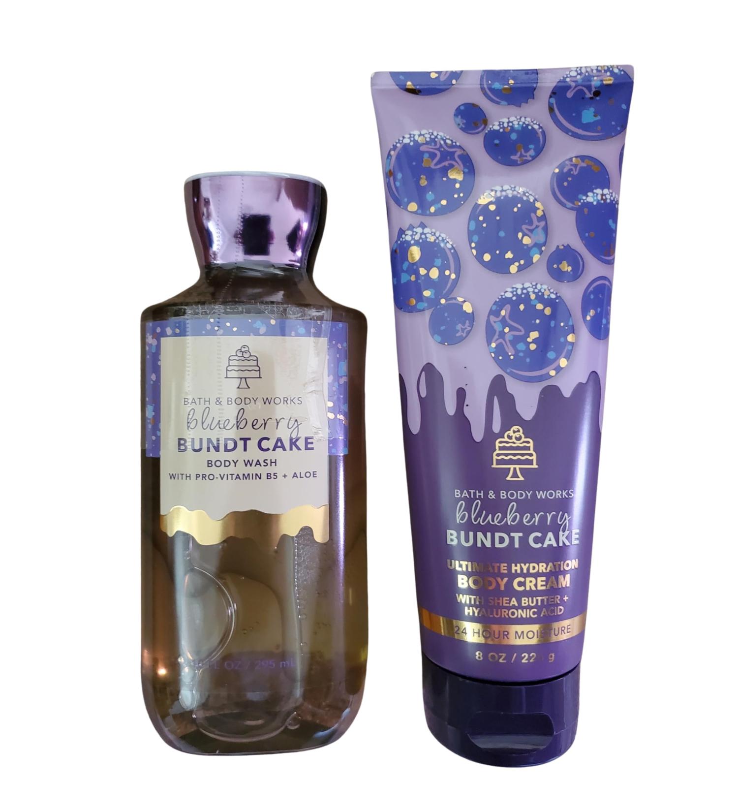 Bath & Body Works Blueberry Bundt Cake Ultimate Hydration Body Cream and Body Gel Wash 2 Piece Set
