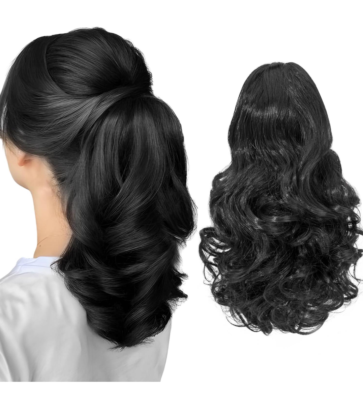 SILK-CO 11 Short Curly Ponytail Extension | Clip-in Hair Piece for Women | Natural Black 11 Inch - Classic Style - Buy Online on GoSupps.com