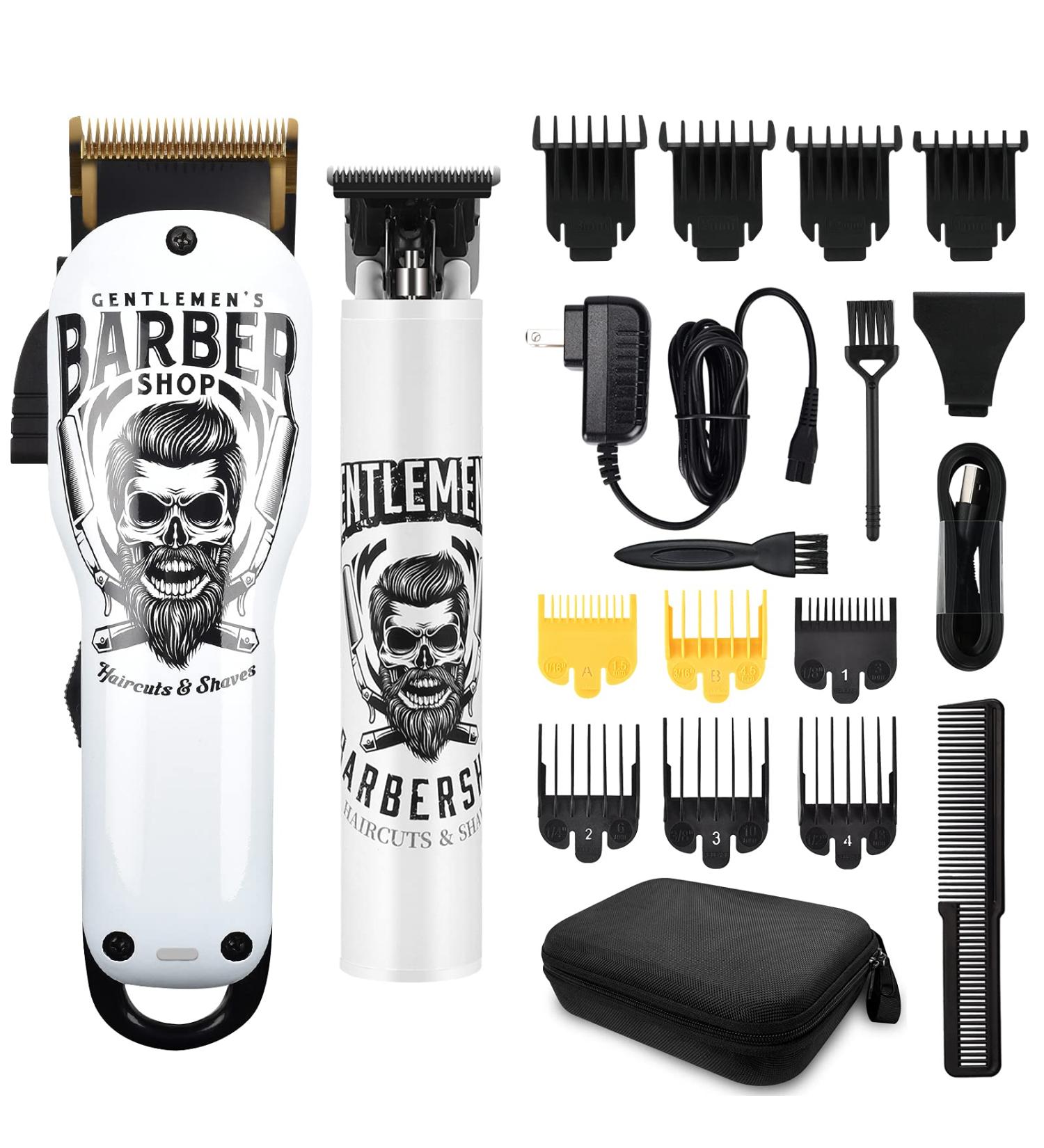 BESTBOMG Cordless Hair Clippers & Trimmer Set - T-Blade, Ceramic Blade, Rechargeable, 10 Guide Combs - Ideal for Men, Fathers, Husbands, Boyfriends - 2p-white - Buy Online on GoSupps.com