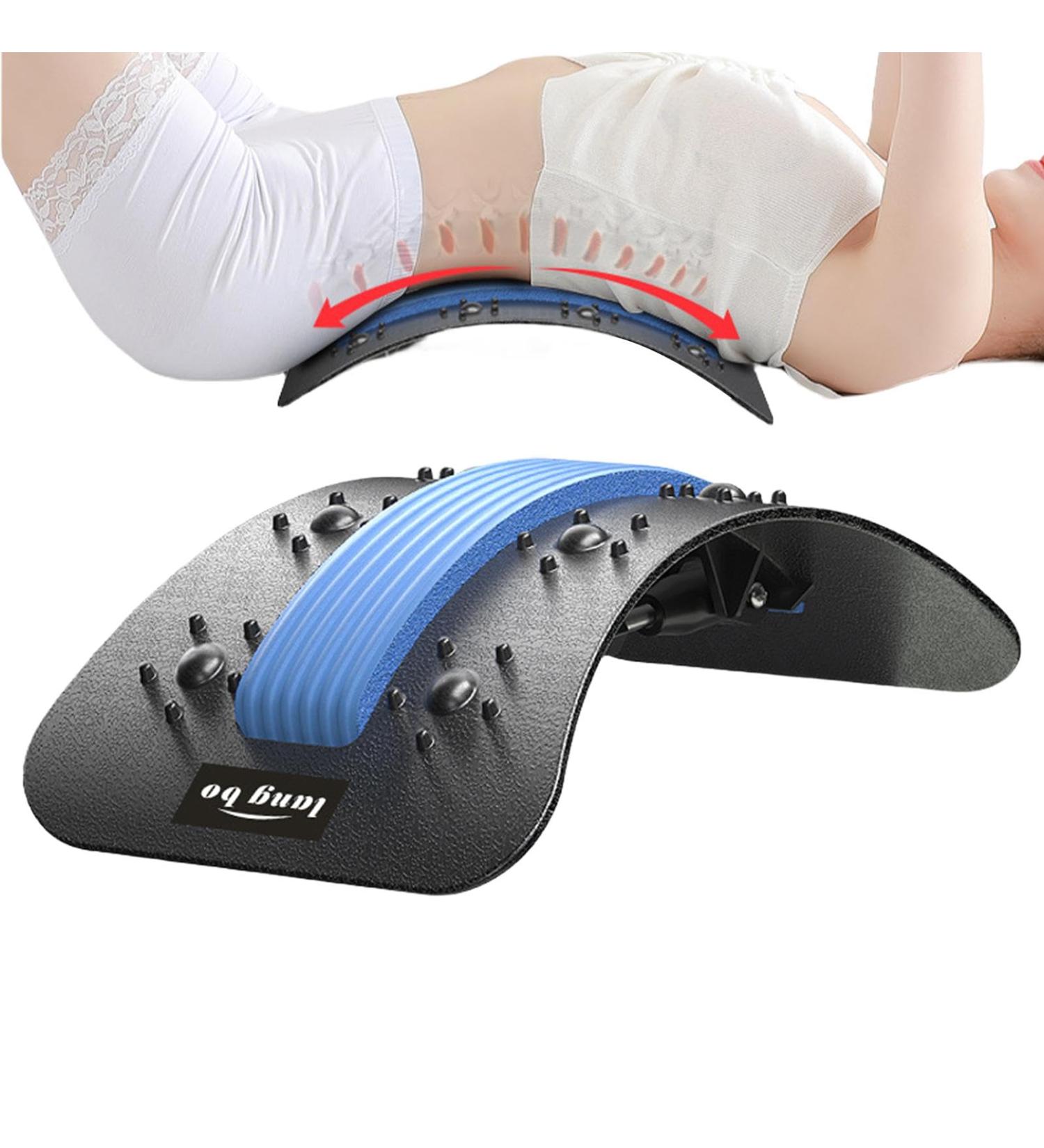 Upgraded Back Extensor Device - Adjustable Lumbar Spine Stretcher with Deep Massage Points for Pain Relief - Ideal Support for Men & Women - Buy Online on GoSupps.com