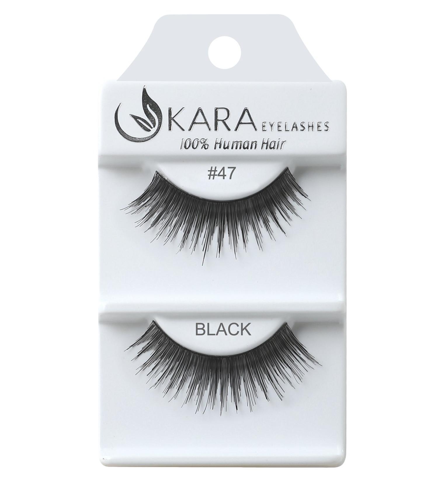Kara Beauty Human Hair Eyelashes - 47 (Pack of 12)
