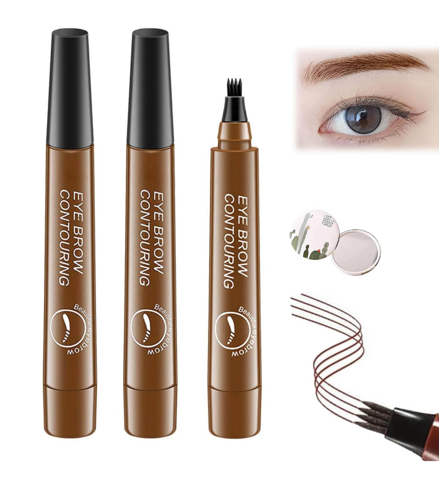 Nexavale Eyebrow Natural Precise 4 Point Eyebrow Pencil Lumierez Micro Fork Tip Precise Brow Pen Waterproof Microblading Pencil For Eyebrows (Light brown) - Buy Online on GoSupps.com