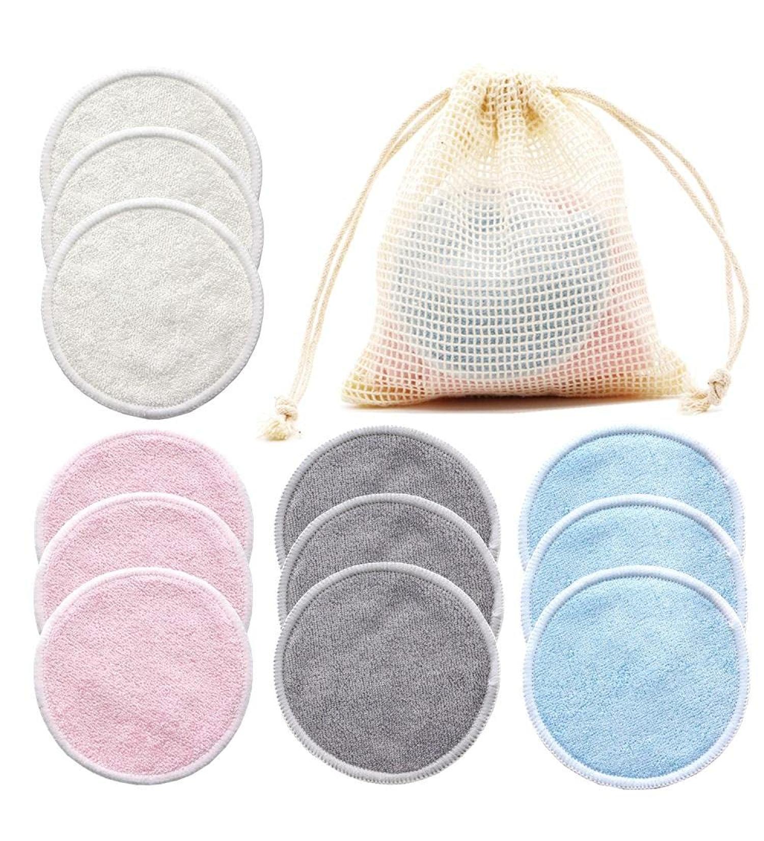 12 Slimming Pads - Washable & Reusable Bamboo Cotton Makeup Remover - Eco-Friendly & Zero Waste Face & Eyes Care - Buy Online on GoSupps.com