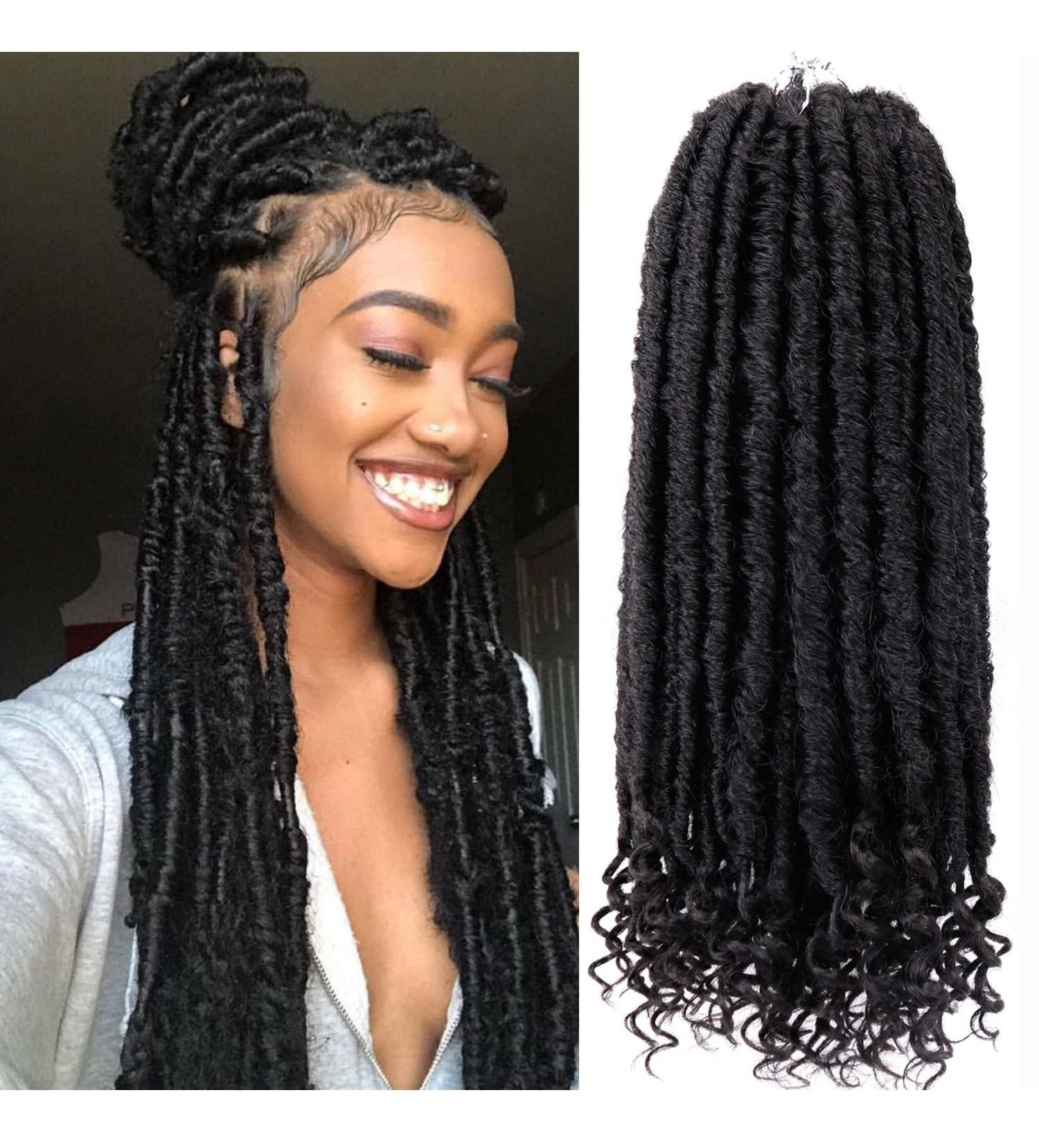 Goddess Locs Crochet Hair 16 Inch 6 Pack - Pre-looped Faux Locs for Black Women - Soft Synthetic Braiding Hair Extensions in 1B - Buy Online on GoSupps.com