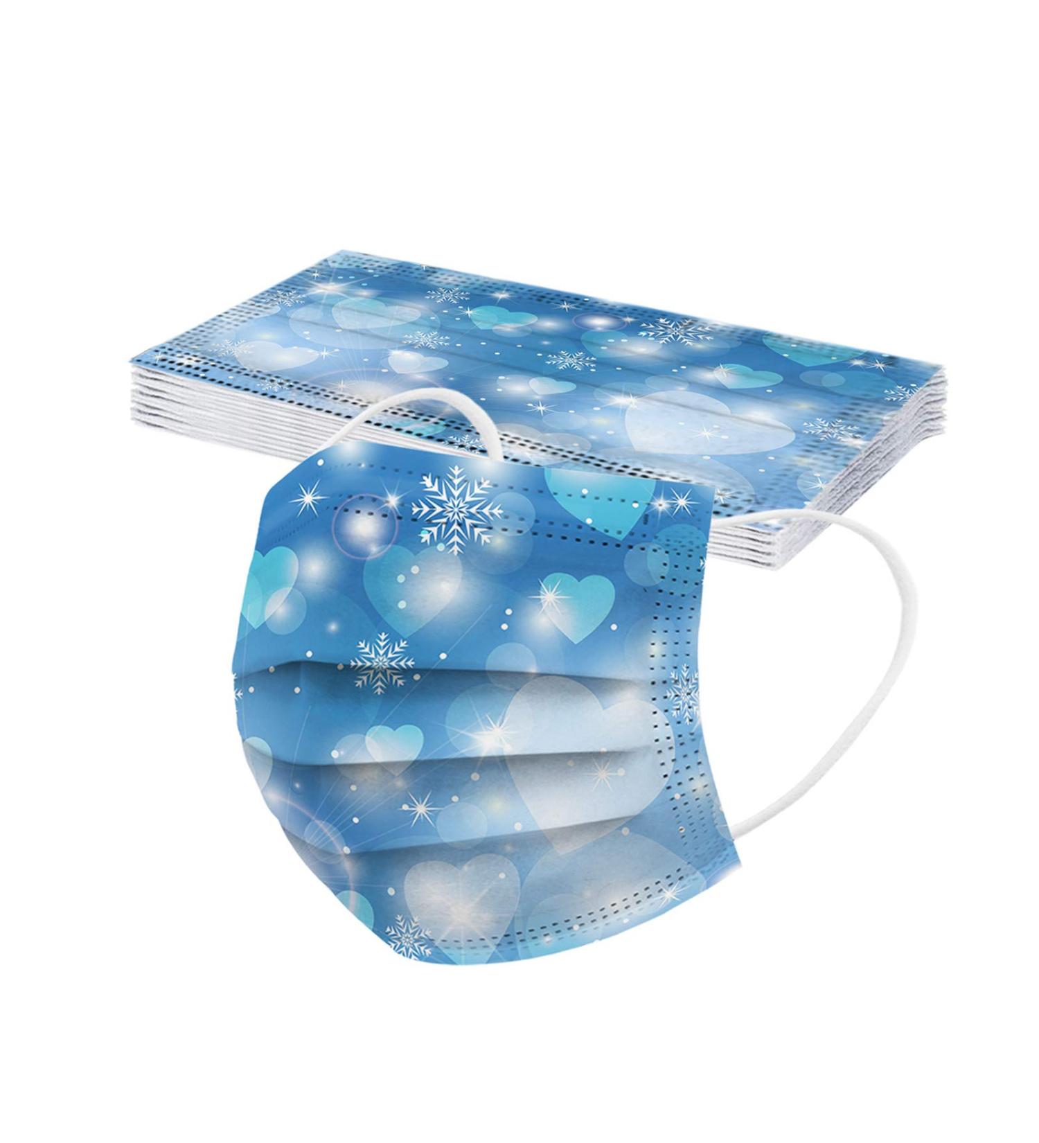 BEIBEIA Adult Disposable Nonwoven Valentine's Day Pattern Print Face_Mask Protective Face Covering Fashion Balaclava Women 10pc-10 - Buy Online on GoSupps.com