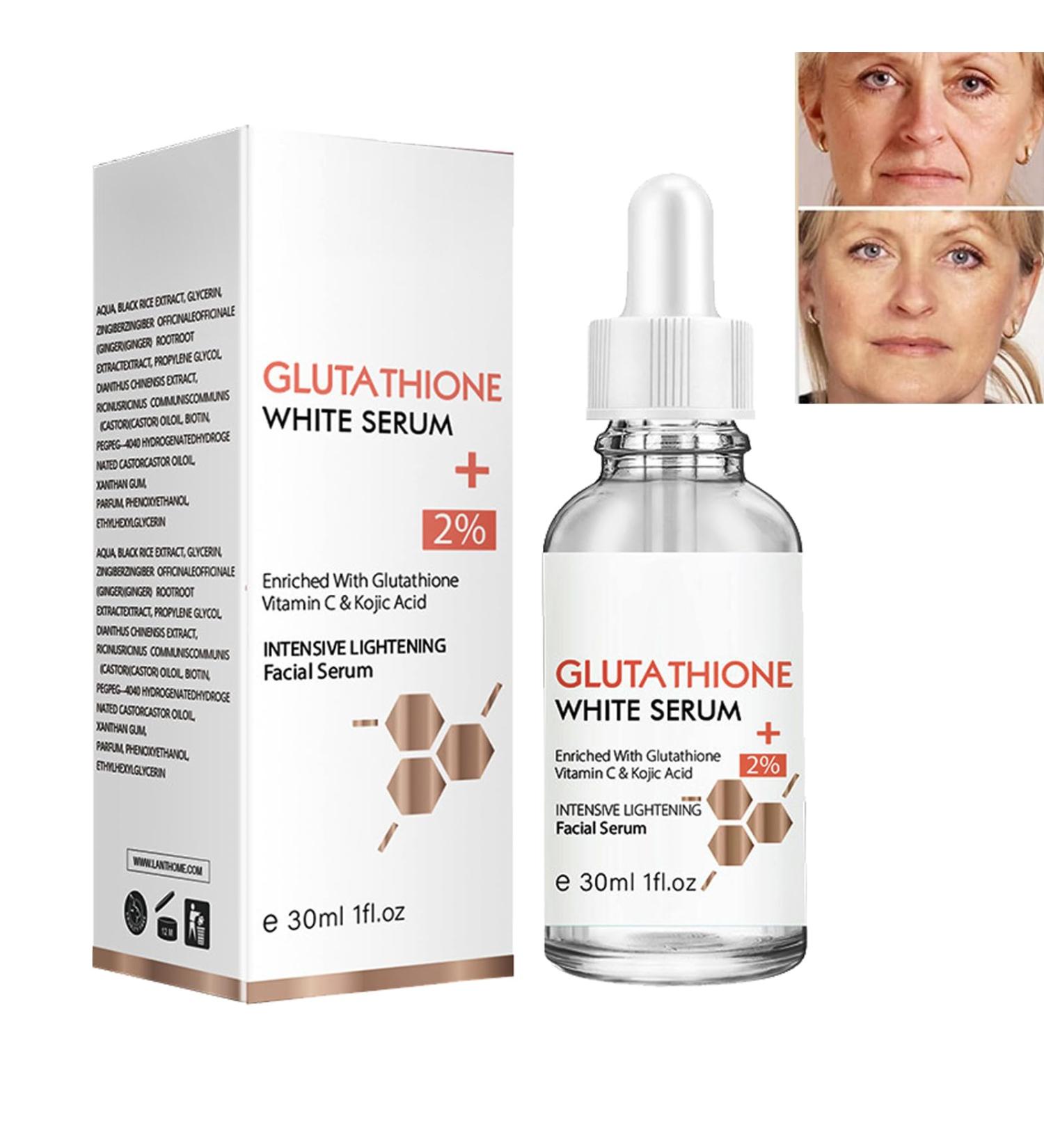 Glutathione Face Neck Skin Whitening Serum Freckle Dark Spots Removal Serum Glutathione Whitening Freckle Serum Moisturizing Vitamin C Essence Glutathione Whitening Face Serum - Buy Online on GoSupps.com