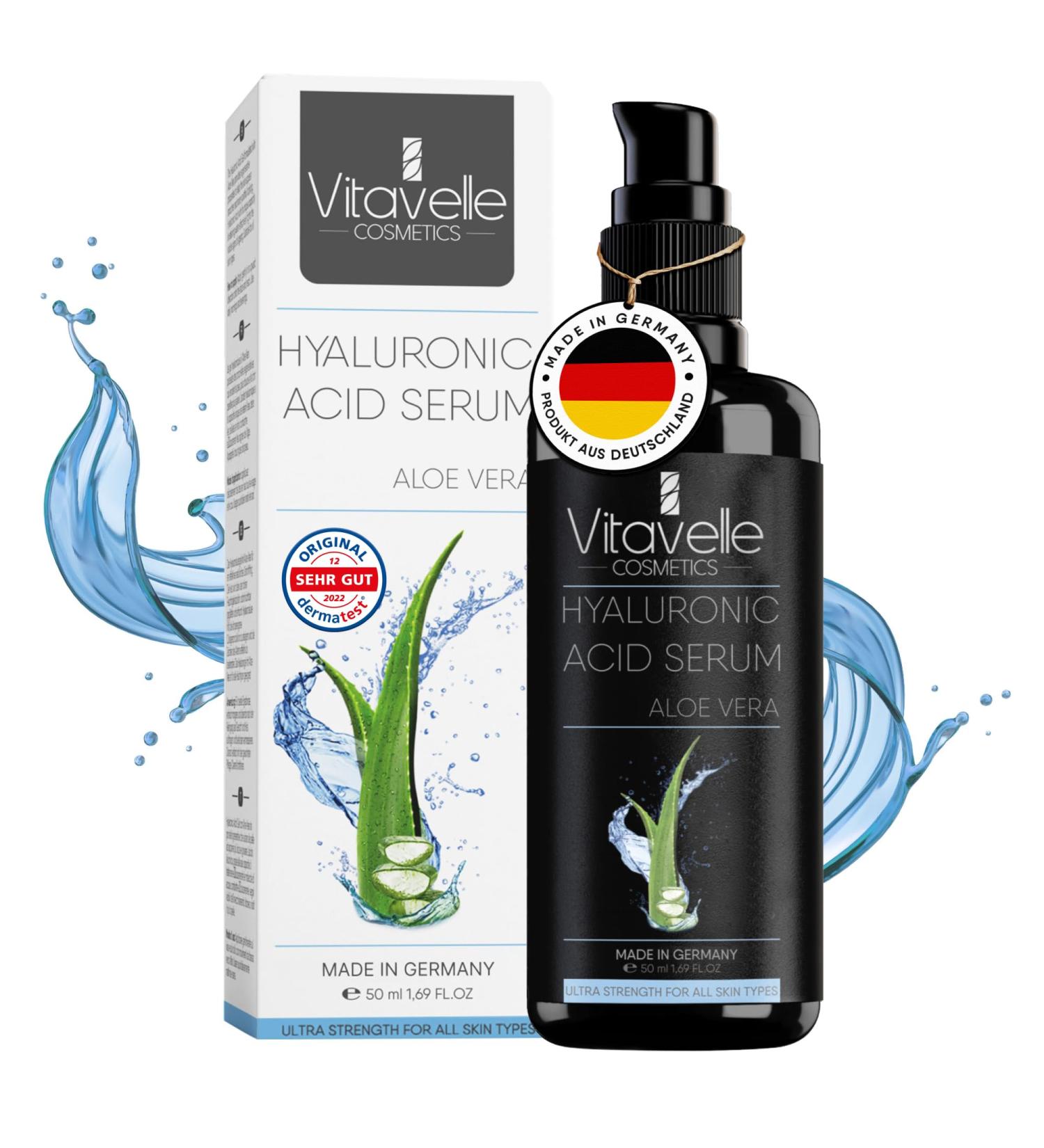 yaluron Serum hochdosiert - Aloe Vera Serum f r Gesicht - Anti Aging Feuchtigkeitsserum f r glatte weiche ebenm ßige - Buy Online on GoSupps.com
