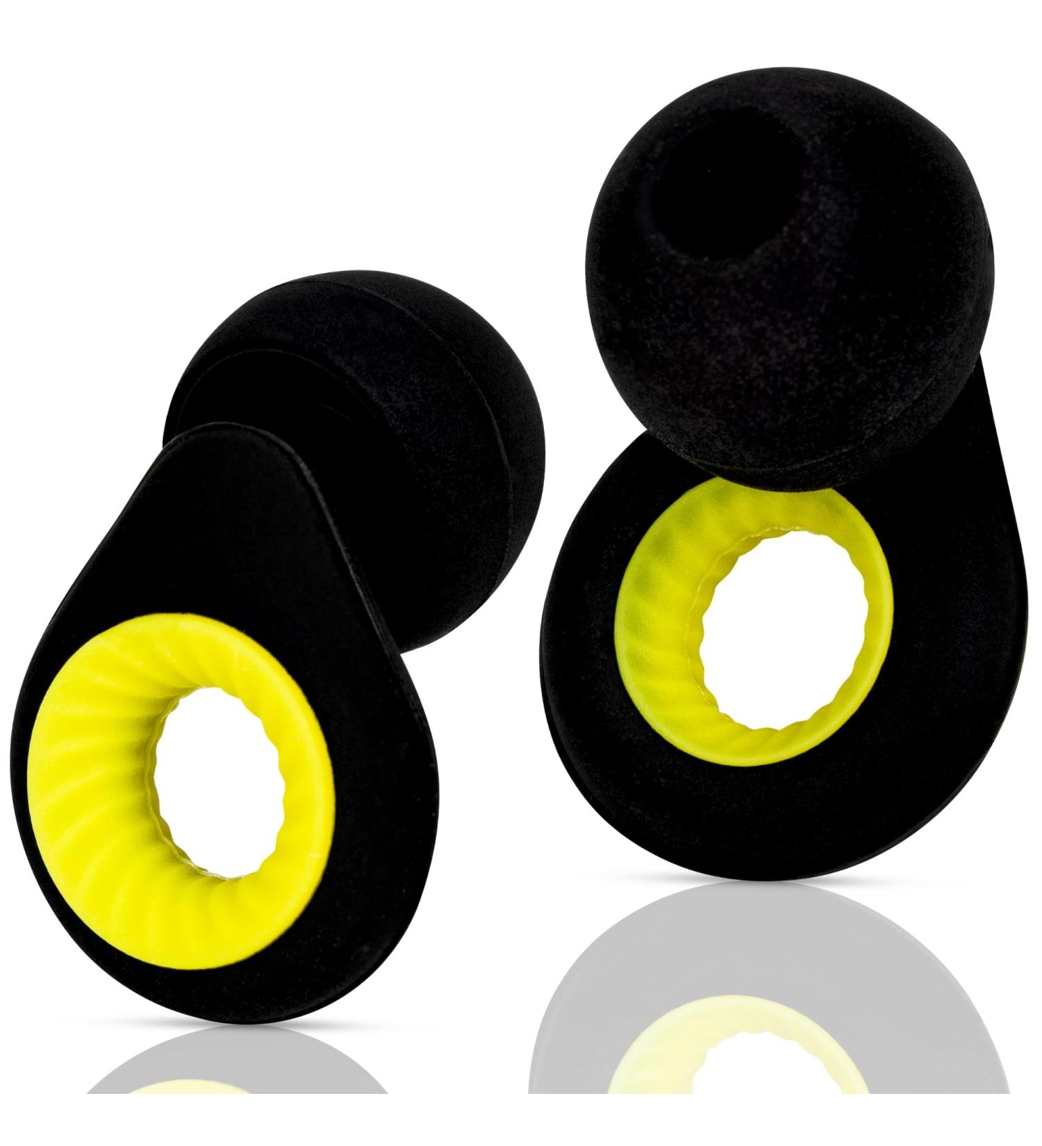 Premium Noise Canceling Earplugs for Sleeping, Concerts & Snoring - Black & Yellow, Comfortable & Effective - Buy Online on GoSupps.com