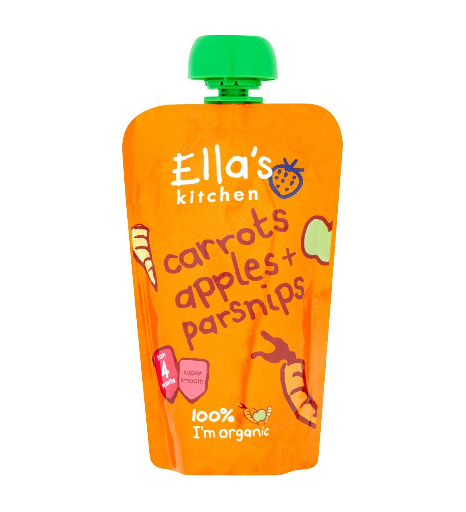 Ella's Kitchen Organic Carrots Apples and Parsnips 4 Months 120g - Pack of 1 - Buy Online on GoSupps.com
