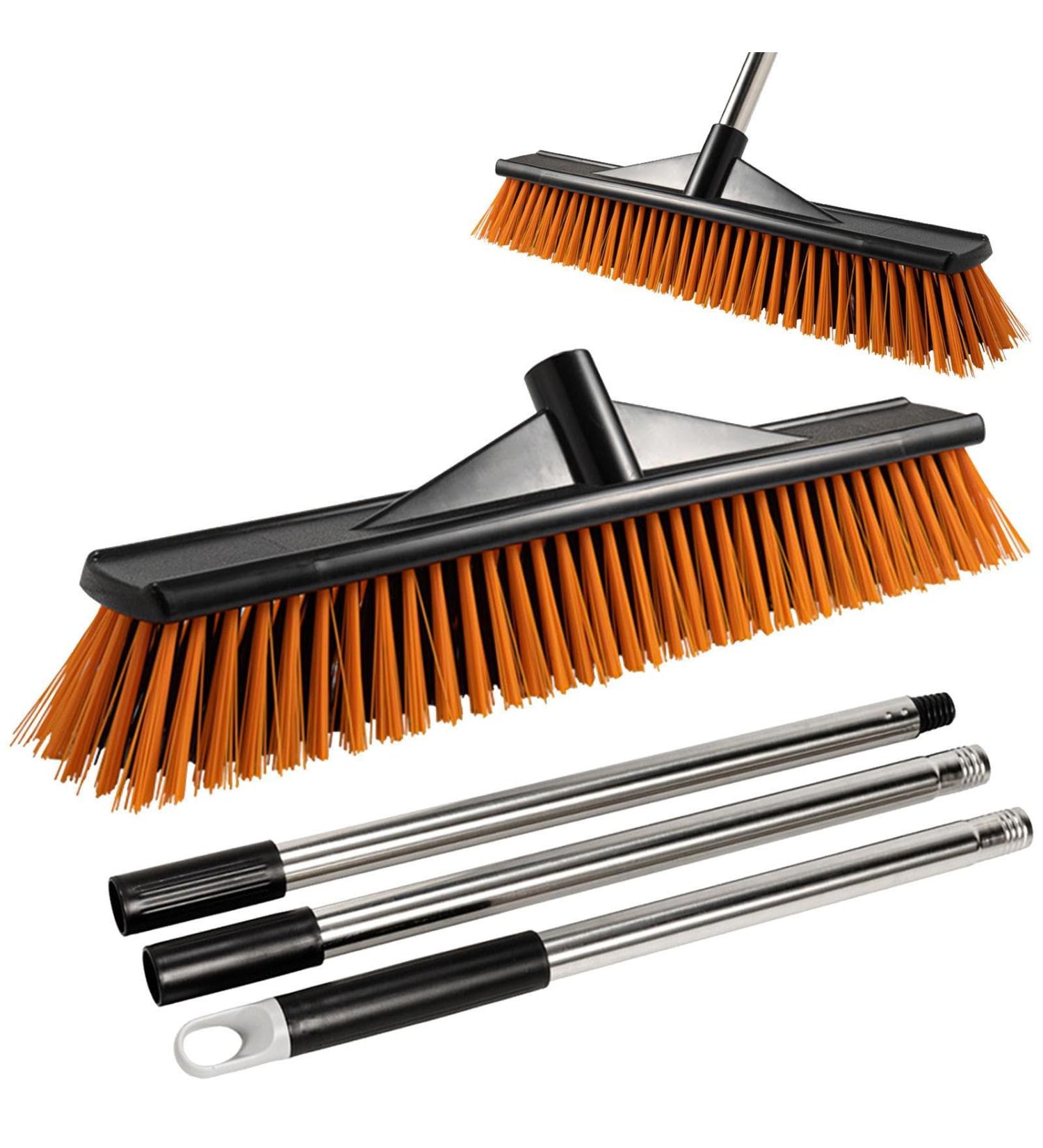 Stiff Bristle Shower Scrubber | Indoor Outdoor Bristle Broom Outdoor Sweeping Brush for Portable Outdoor Sweeping Floor Scrub Brush Grout Brush for Garages Decks Skoulazeo 50cm - Buy Online on GoSupps.com