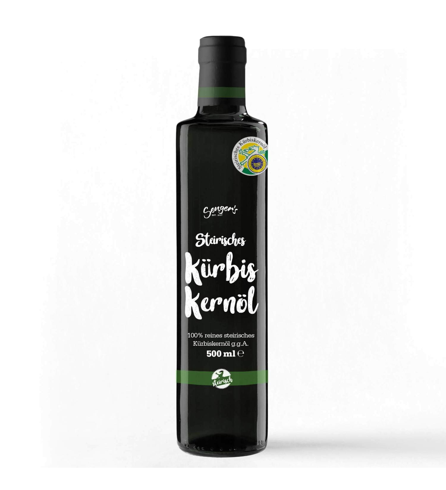  Senger's Senger's 100% Pure Styrian Pumpkin Seed Oil PGI from the Steiermark Premium brand (500 ml) - Buy Online on GoSupps.com