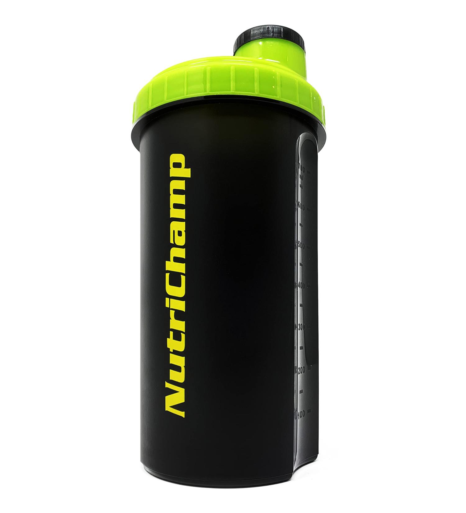 NUTRICHAMP 700ml Protein Shaker - BPA Free Leak-Proof Fitness Shaker for Smooth Protein Shakes & Sports Drinks - International Shipping Available - Buy Online on GoSupps.com