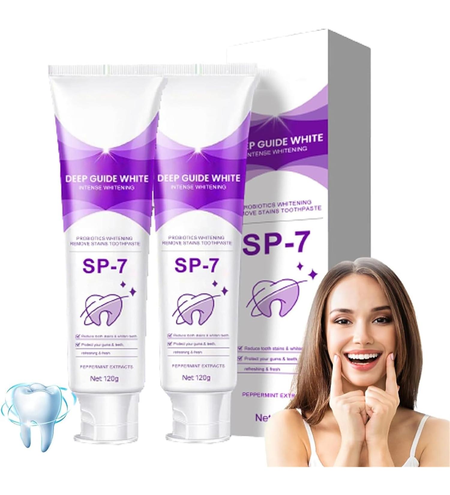 EXQST Natural Teeth Whitener SP-7 Probiotic Whitening Toothpaste SP-7 Whitening and Stain Removal Toothpaste Deep Cleaning Gums Fresh Breath - Buy Online on GoSupps.com