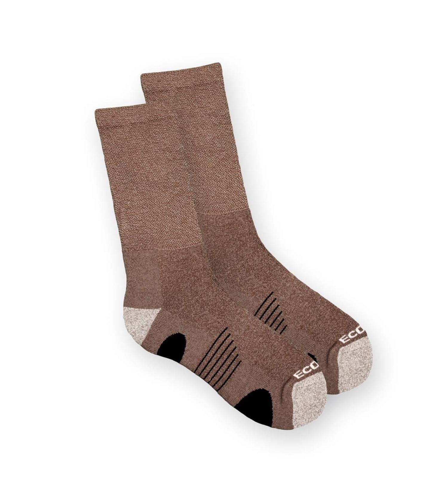 Diabetic Bamboo Hiking Socks - 3 Pair Pack Non-Binding Brown Medium 9-11 - Buy Online on GoSupps.com