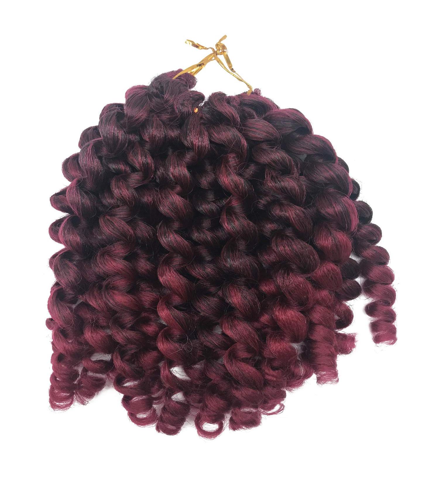 Coolbers 6 Packs 8 Jumpy Magic Locking Crochet Braids - Ombre Red Jamaican Bounce Curl Extensions (1B/Castle) - International Shipping Available - Buy Online on GoSupps.com