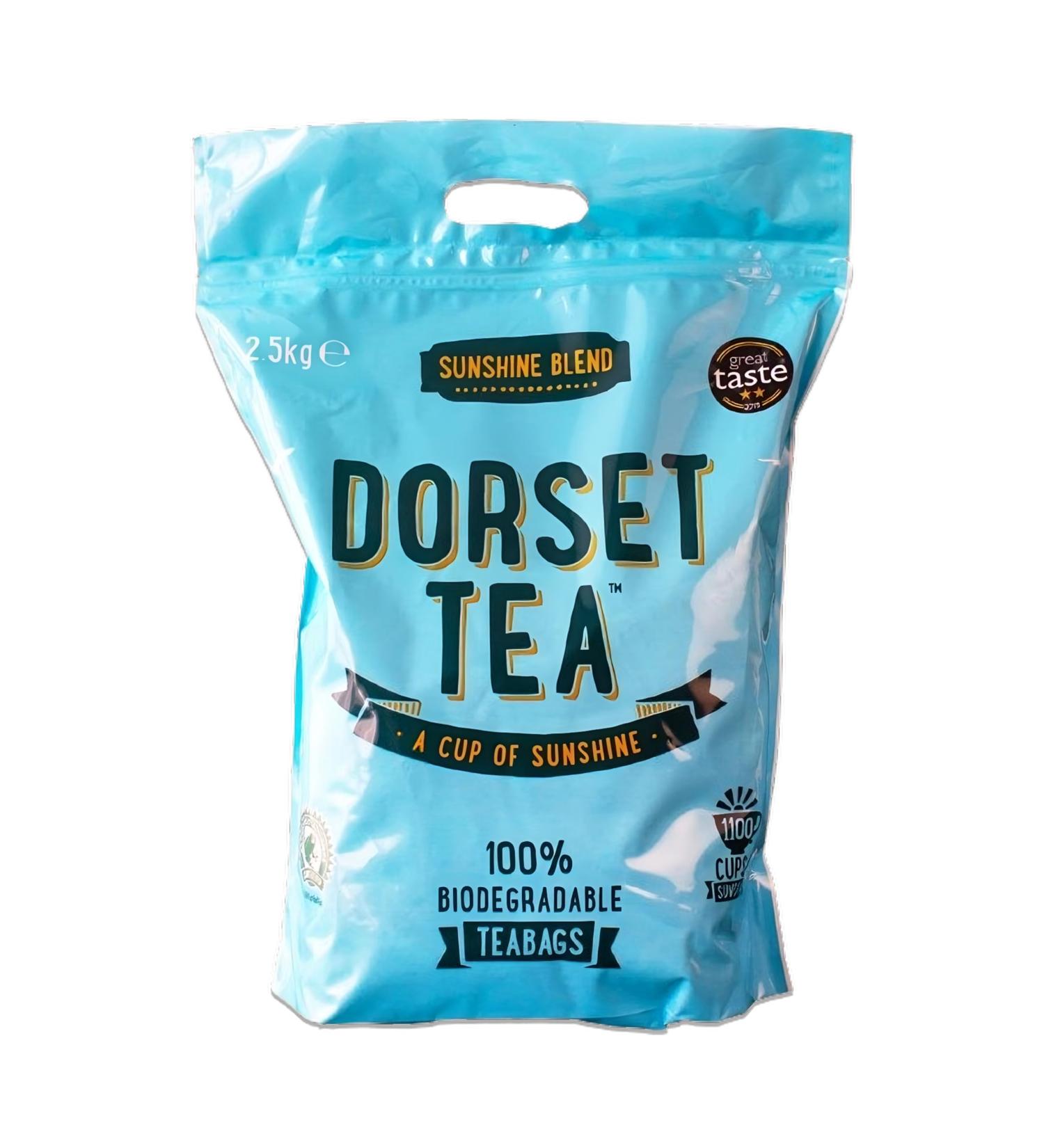 Dorset Tea Sunshine Blend Black Tea Bags - 1100 Count Bulk Pack | Perfect for Offices Catering & Large Gatherings 1 x 2.5kg Pack of 1