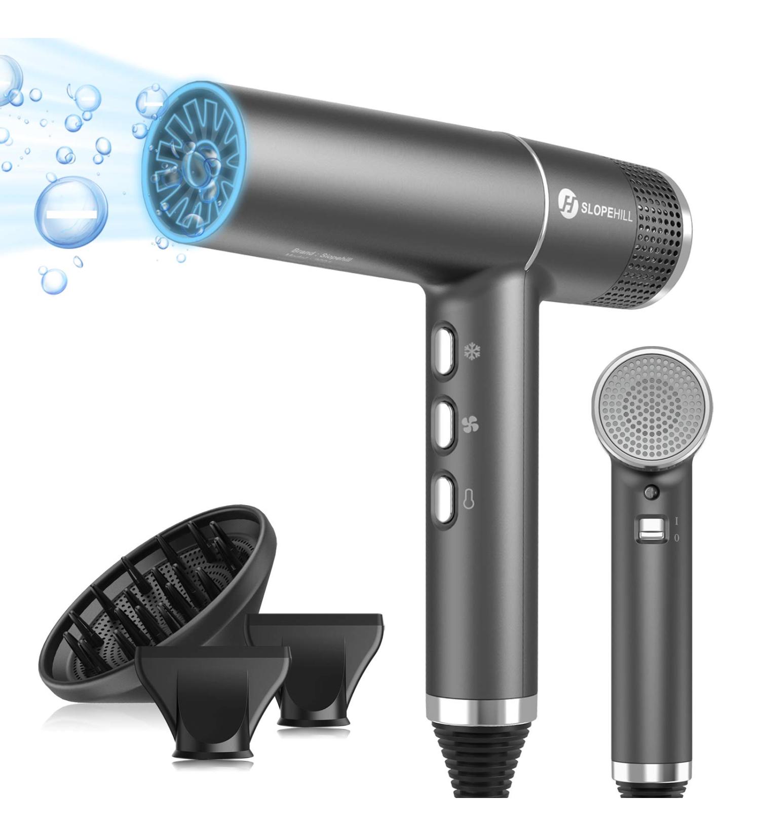 Slopehill Hair Dryer with Brushless Motor, Microfilter, Oxy Active Technology and LED Display (Gray) - Buy Online on GoSupps.com