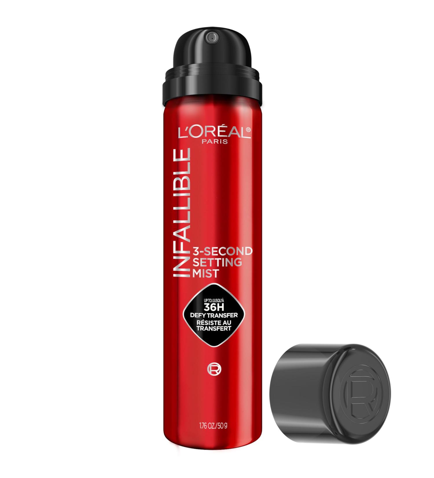 L'Oreal Paris Infallible 3-Second Setting Spray Mist, Microfine Mist for up to 36HR Wear, Clear, 1.76 oz 1.76 Ounce (Pack of 1) - Buy Online on GoSupps.com