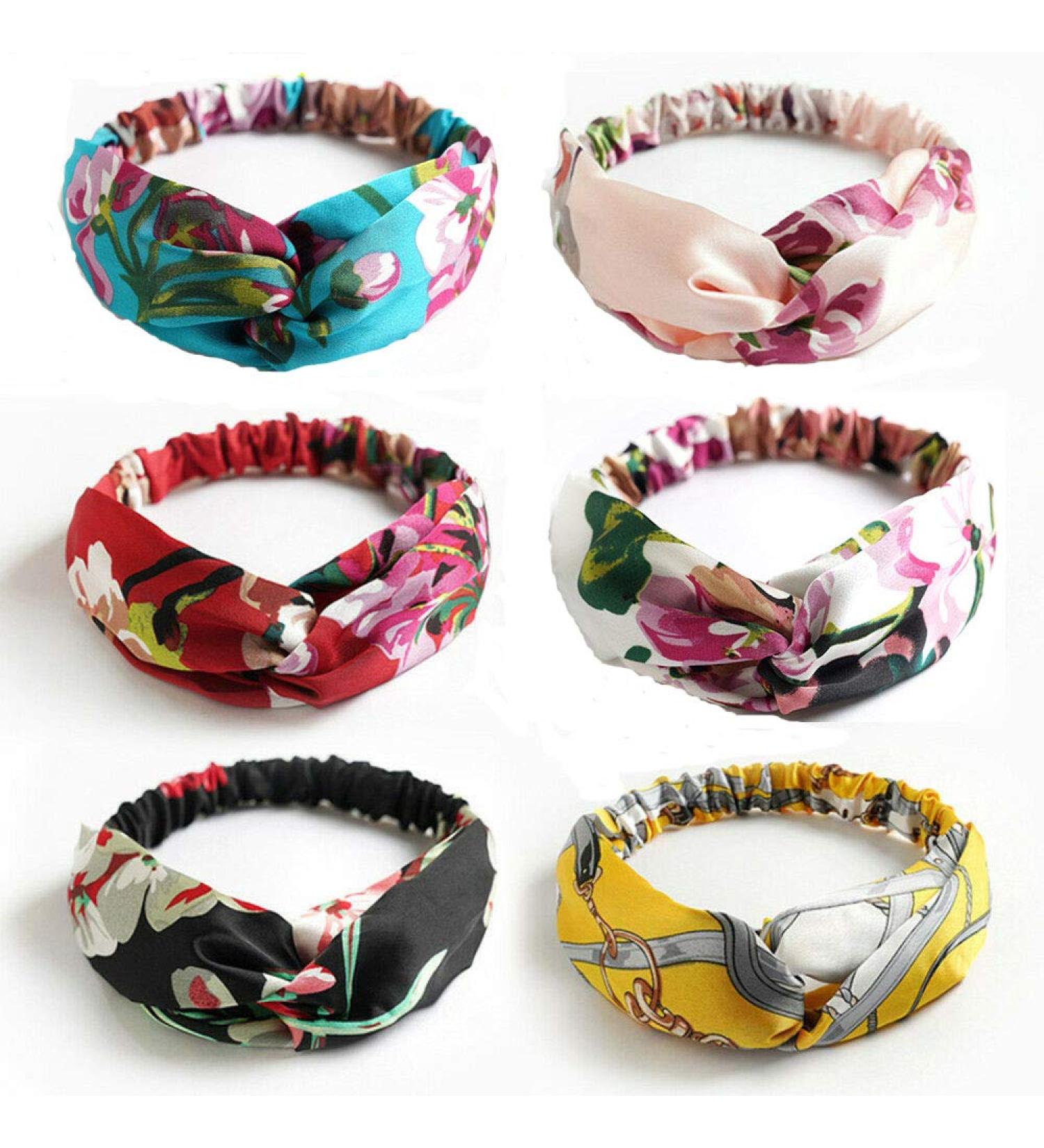 IDOLL Boho Headbands 6 Pack - Floral Silk Hairband for Women & Girls - Buy Online on GoSupps.com