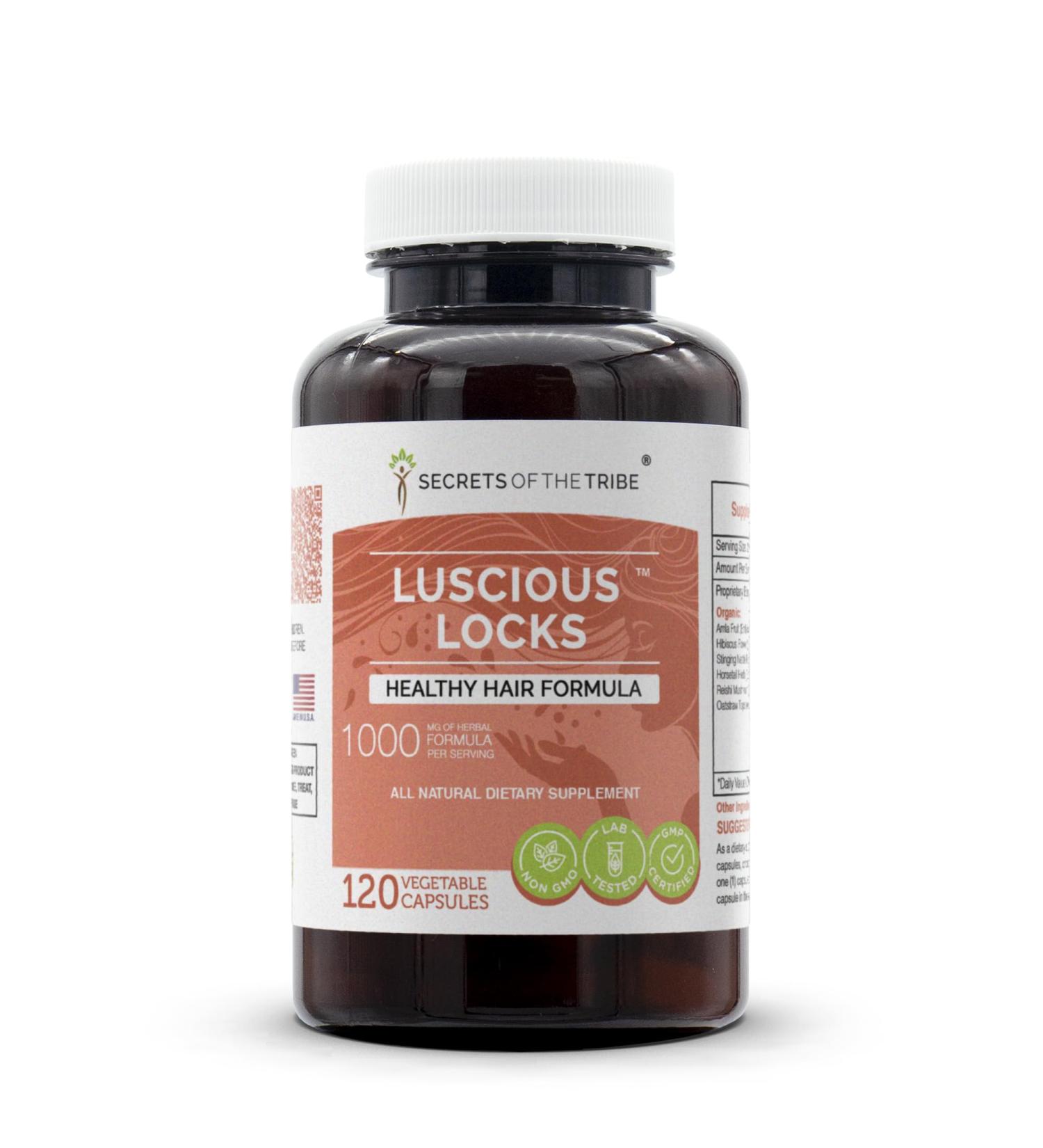 Secrets of the Tribe Luscious Locks 120 Capsules, 1000 mg, Amla,Hibiscus, Stinging Nettle, Horsetail, Reishi Mushroom. Healthy Hair Formula (120 Capsules) 120 Count (Pack of 1) - Buy Online on GoSupps.com