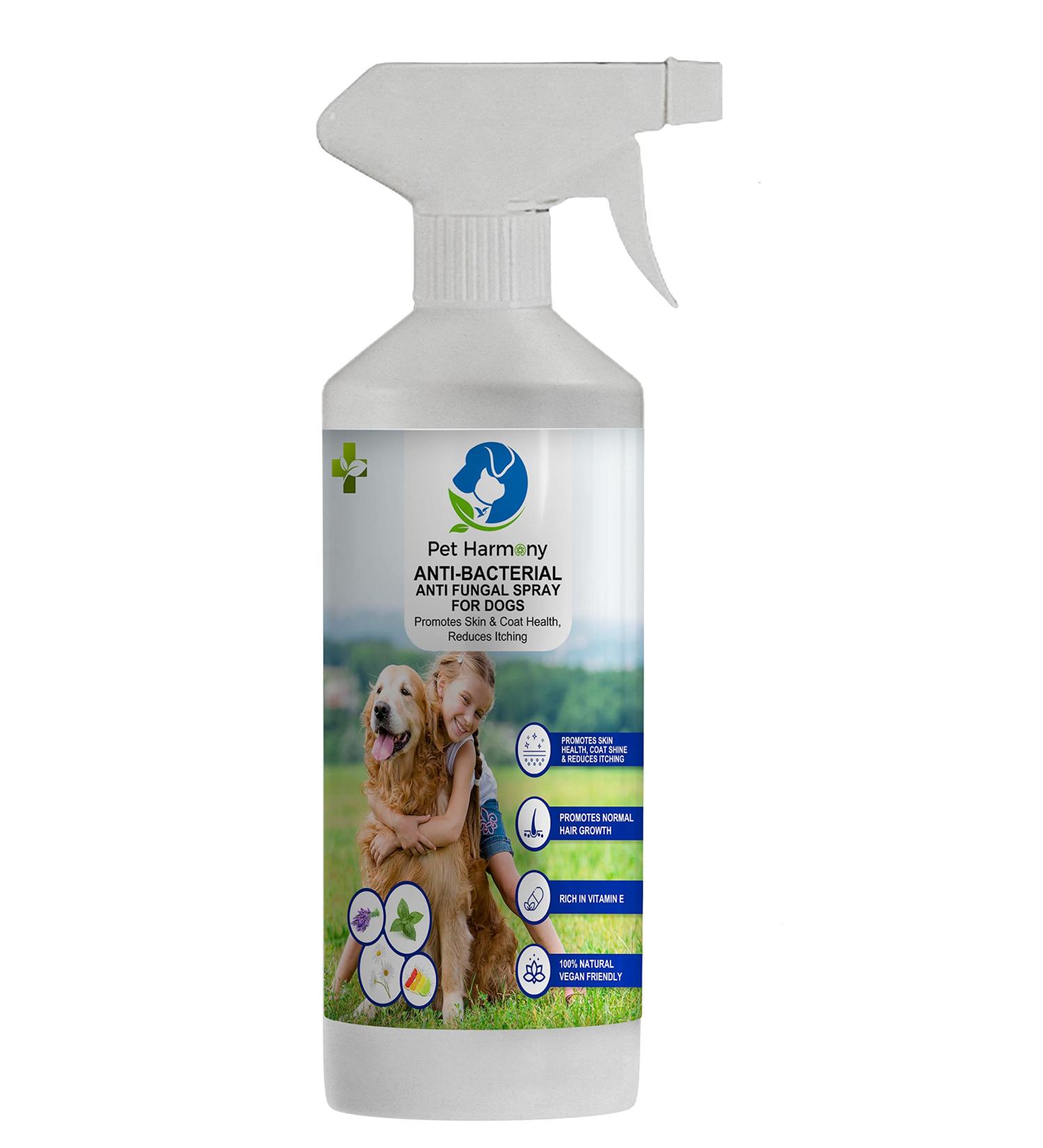 Pet Harmony Natural Dog Anti-Itch & Skin Healing Spray -500ml- Enriched with Chamomile Coconut & Essential Oils Promotes Hair Growth Anti-Bacterial Anti-Fungal Anti-Inflammatory Allergy Relief - Buy Online on GoSupps.com