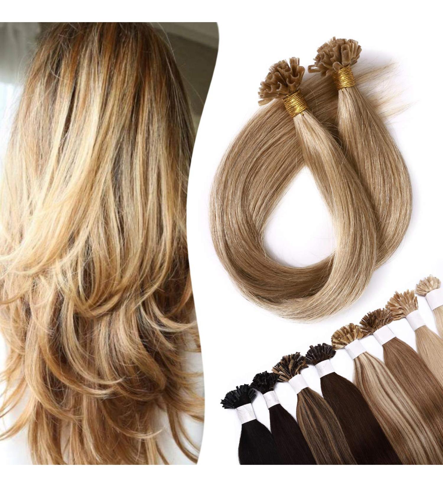 SEGO 45cm Real Hair Extensions - Honey Blonde U-Tip Keratin Bonding 200 Strands 18-100g - International Shipping Available - Buy Online on GoSupps.com