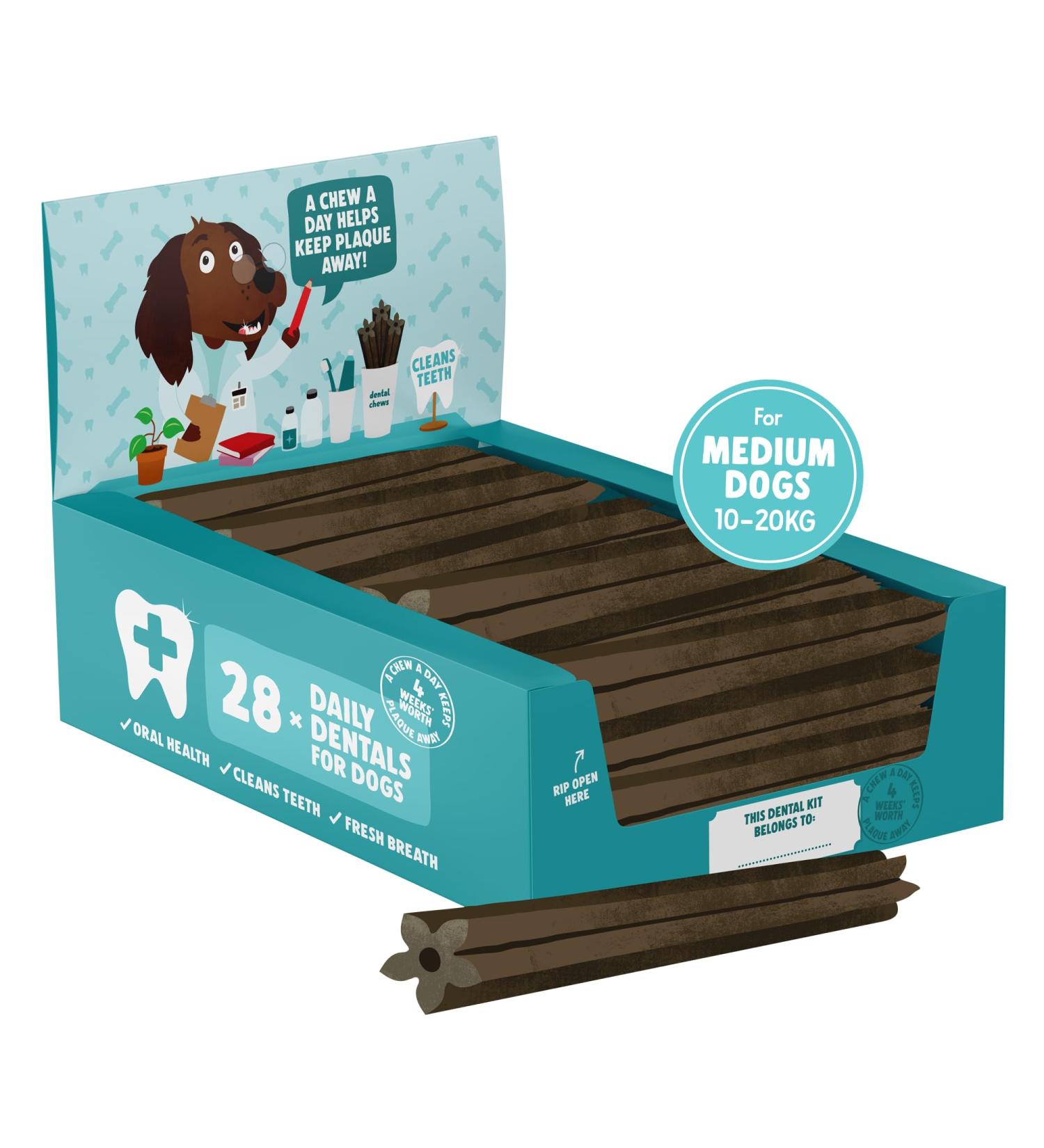 Denzel's Dog Dental Sticks - for Medium Dogs - Chicken & Peppermint (Pack of 28) Chicken & Peppermint 1 count (Pack of 28) - Buy Online on GoSupps.com