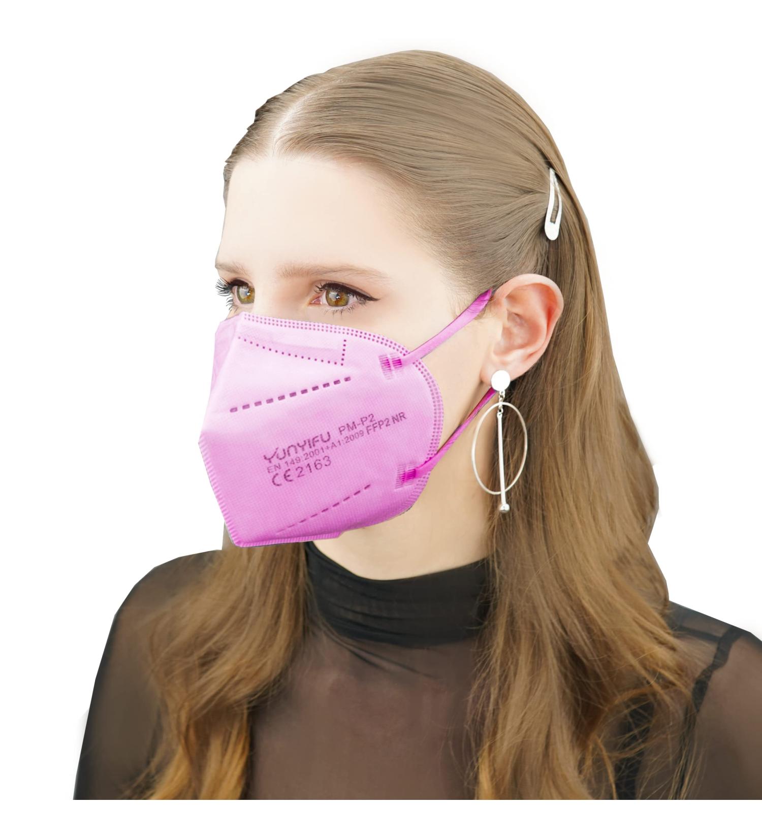 ProMedicalCare FFP2 Colored Face Masks - 100 Pack Pink Individually Packed for International Shipping - Buy Online on GoSupps.com
