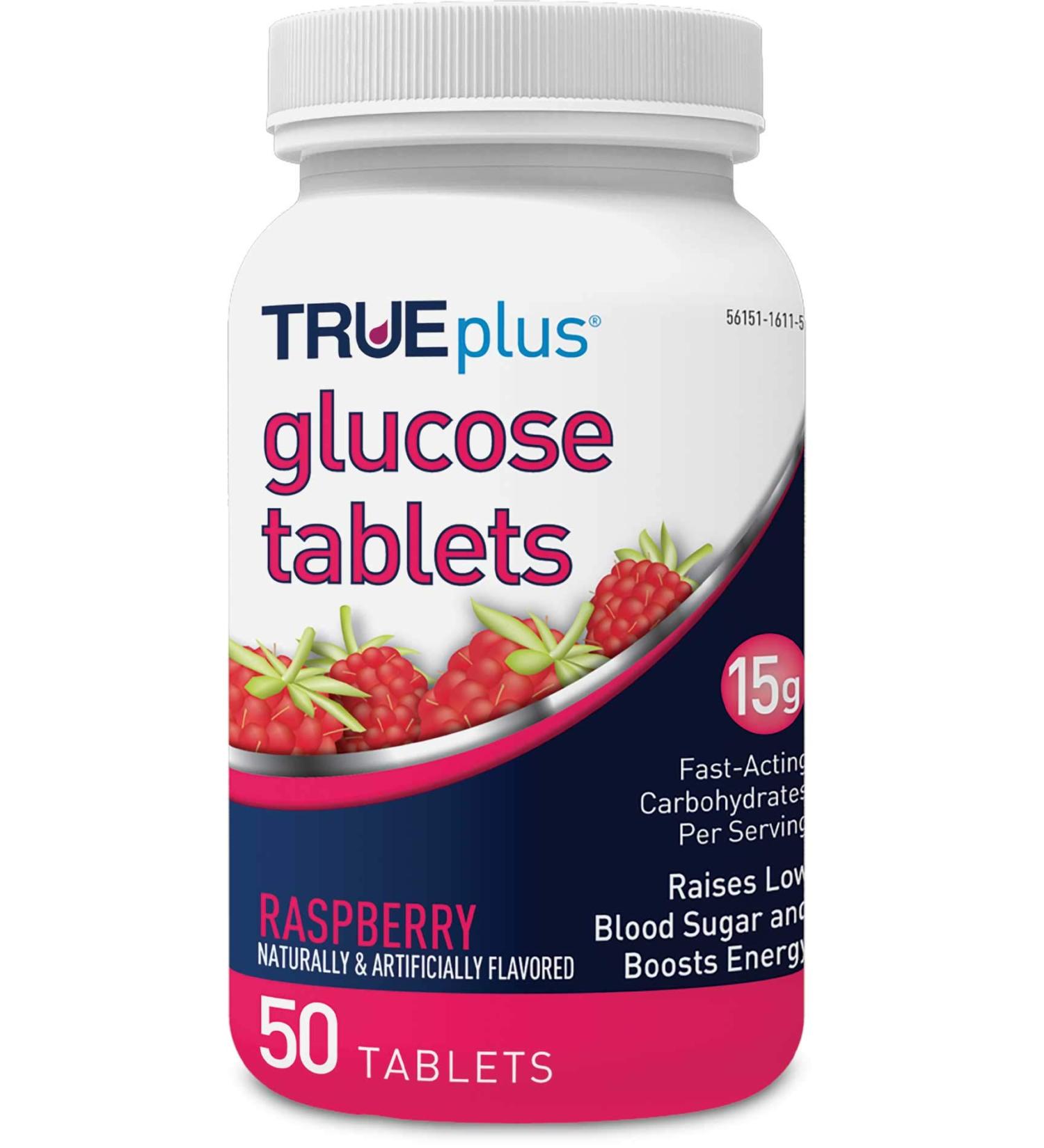 TRUEplus Raspberry Glucose Tablets - 50ct Pack of 1 - Buy Online on GoSupps.com