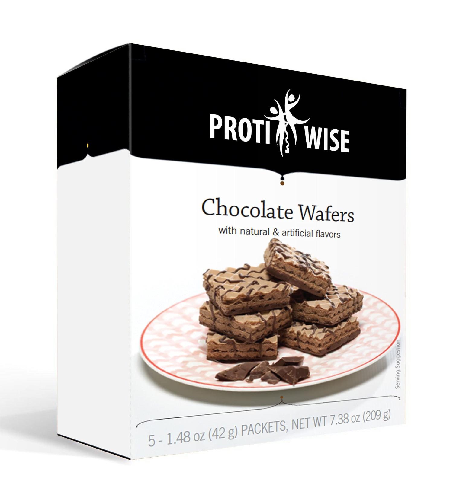 ProtiWise Protein Wafer Crisp Bar - KETO Friendly Snack | 5/Box | 200 Calories 15g Protein Low Carb Low Sugar Chocolate - Buy Online on GoSupps.com