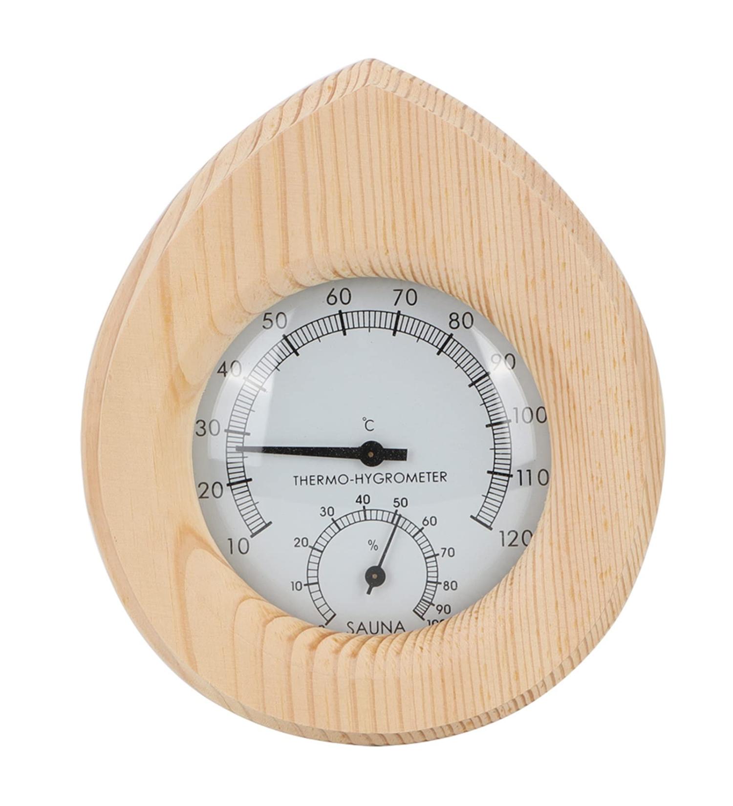 Sauna Thermometer - Drop-Shaped 2-in-1 Wood Thermo-Hygrometer Thermometer Hygrometer Steam Room Sauna Room Accessories - Buy Online on GoSupps.com