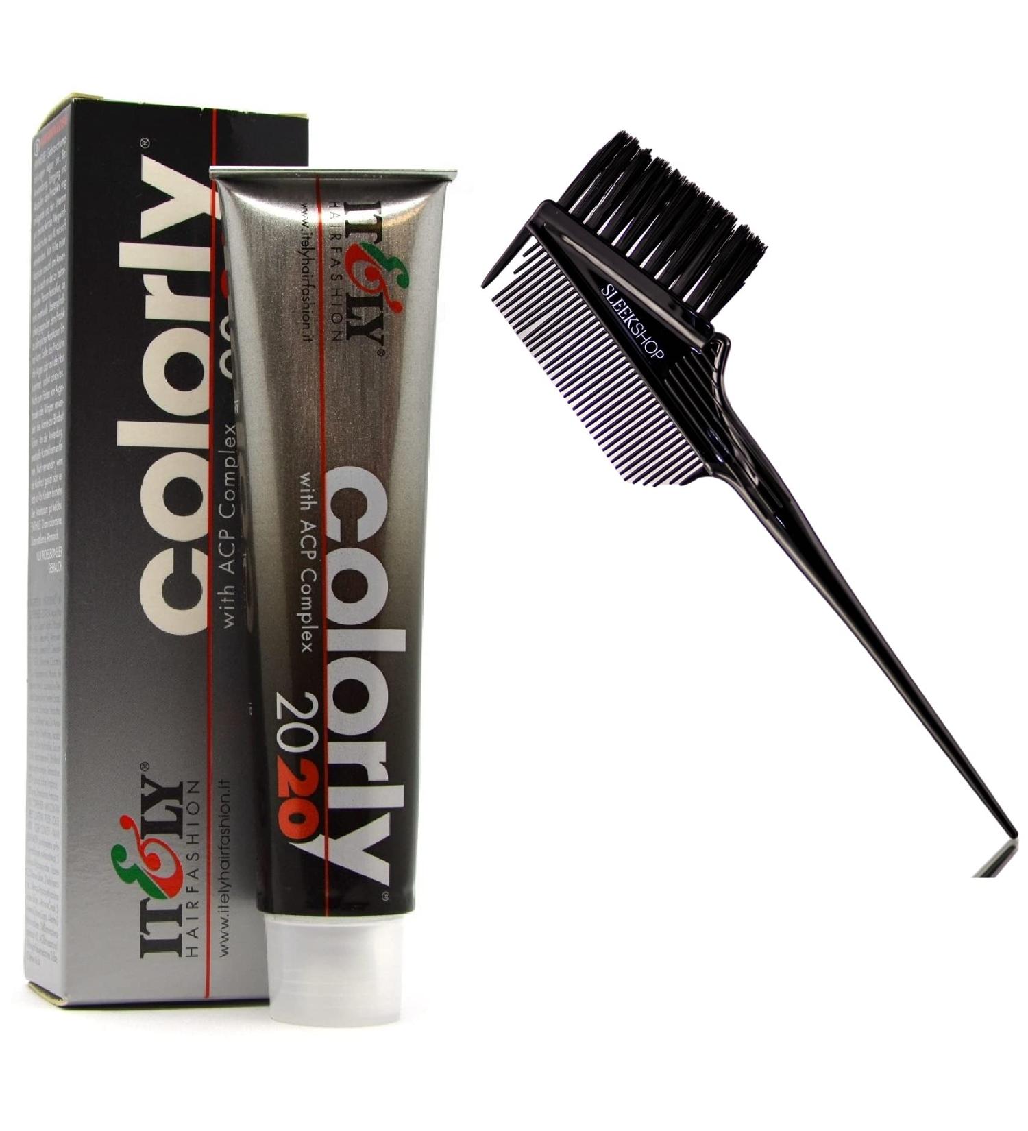 IT&LY Colorly 2020 Italy Permanent Hair Color Dye Haircolor (w/ Sleek 3-in-1 Brush Comb) Itely Italian Beauty 100% Grey Coverage (6C - Dark Ash Blonde - 2.02 oz)