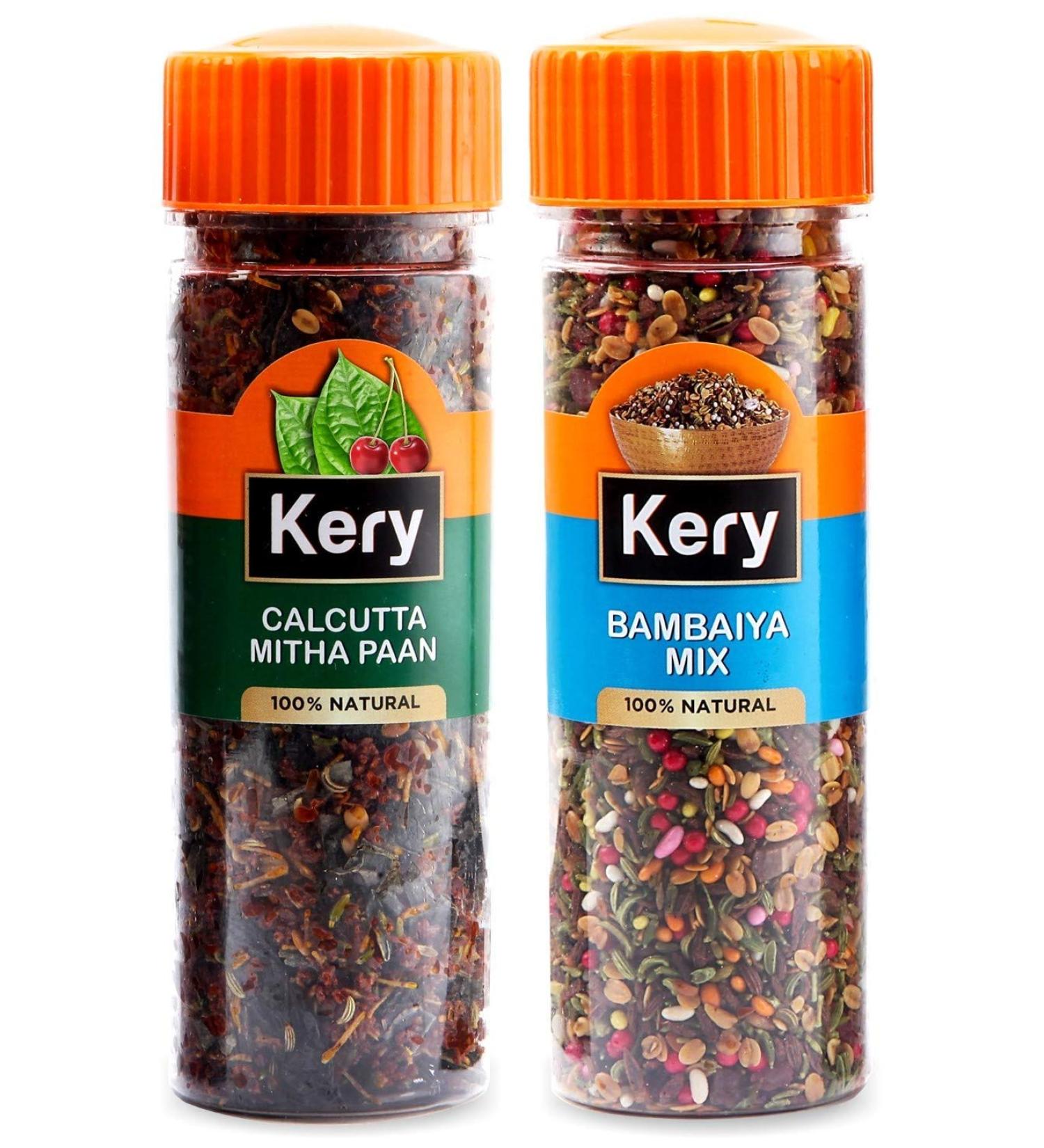 Kery Calcutta Meetha Mix & Bambaiya Mix Mukhwas 2 Bottles 230g (Mix Mouth Fresheners)_Packing May Vary