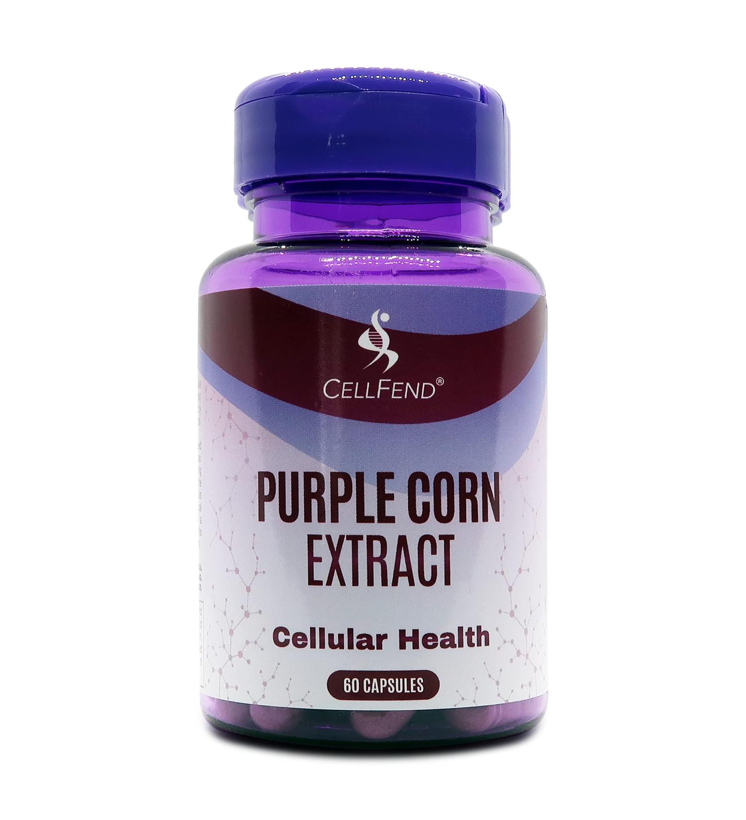 CellFend Purple Corn Extract 500mg - Super Antioxidant & Mitochondrial Support - 60 Vegan Capsules - Buy Online on GoSupps.com