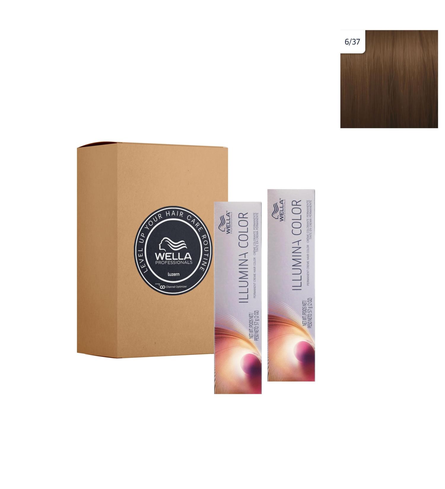 2er Wella Illumina 6/37 Dark Blonde/Gold Brown - 60ml Hair Color Pack | Shop Internationally - Buy Online on GoSupps.com