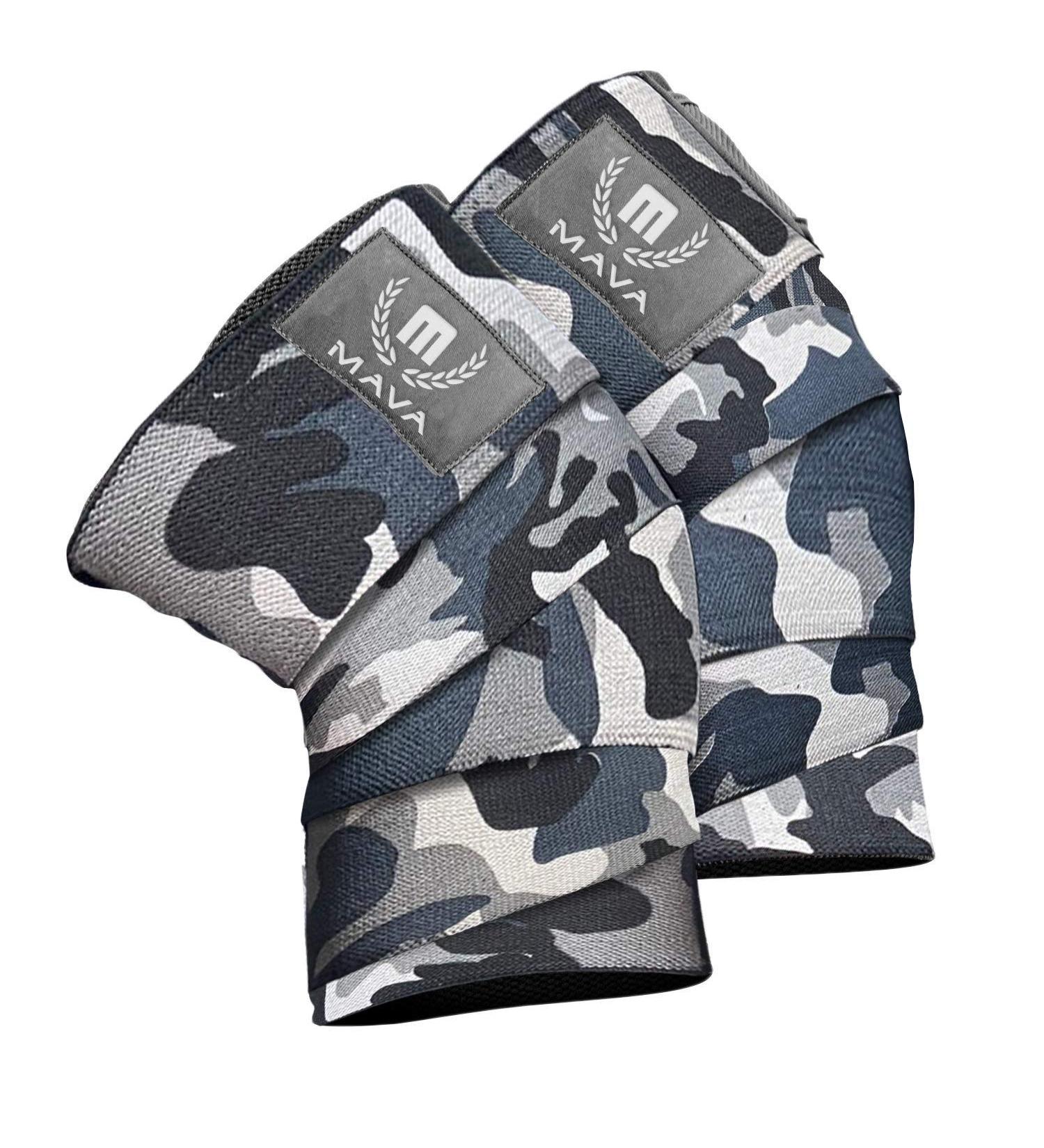 Mava Sports Camo Grey Knee Wraps - Compression & Elastic Support for Cross Training WODs - Buy Online on GoSupps.com