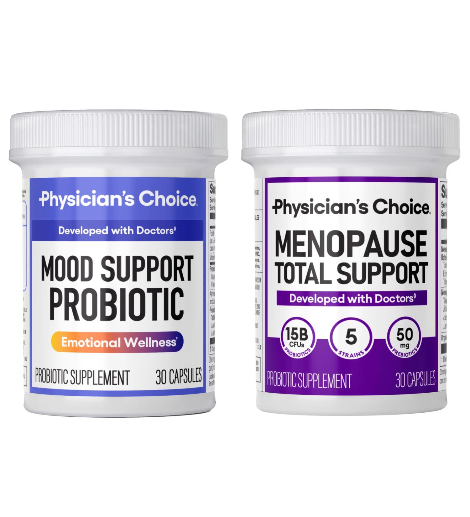 Physician's CHOICE Keep Your Cool Bundle: Mood Support Probiotic + Menopause Probiotic - Supports Hormone Balance Hot Flashes & Balanced Mood - Buy Online on GoSupps.com