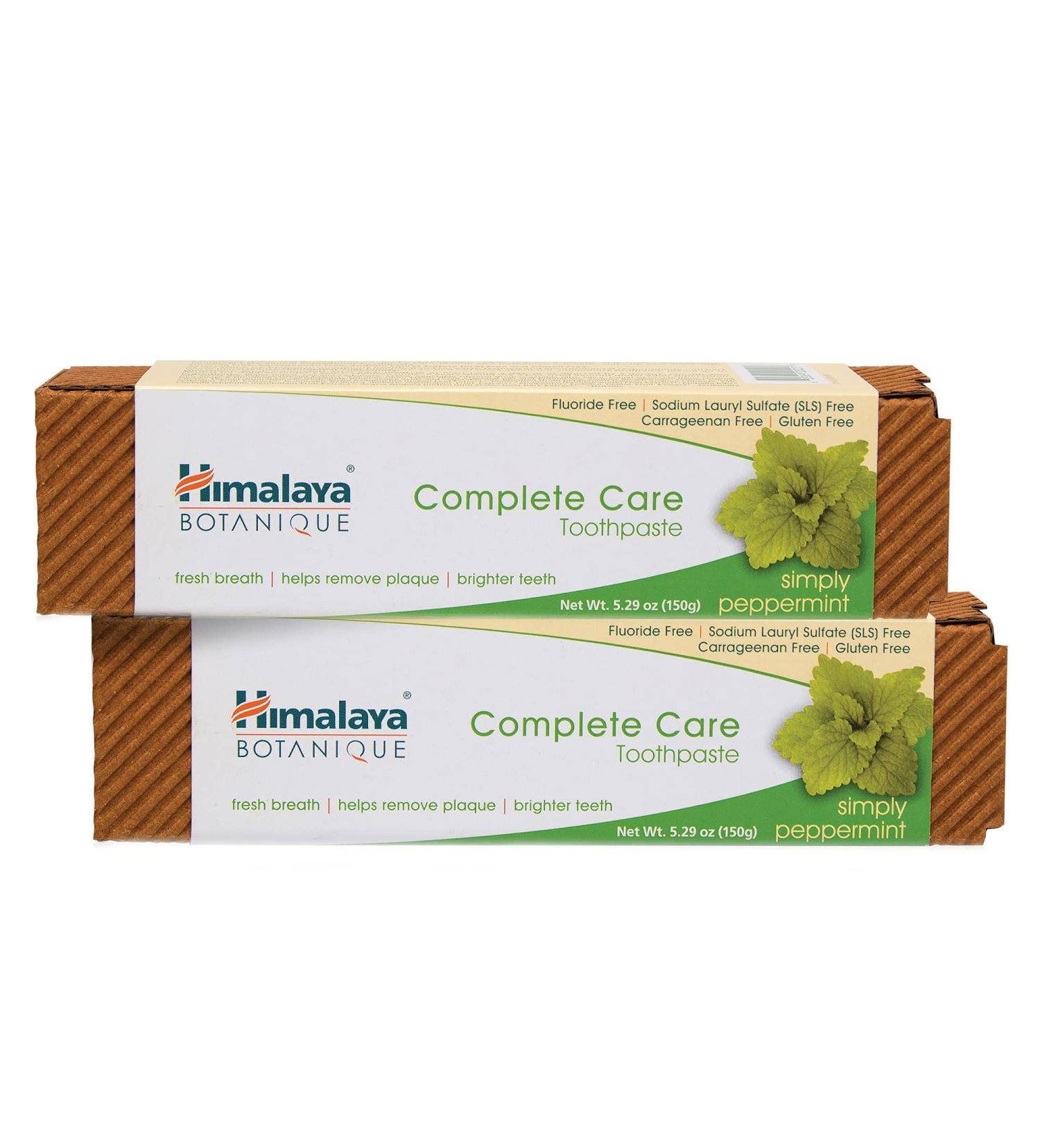 Himalaya Botanique Simply Peppermint Toothpaste 15g (Pack of 2) - Fluoride-Free Removes Plaque Freshens Breath Prevents Tooth Decay & Bleeding Gums - International Shipping Available - Buy Online on GoSupps.com