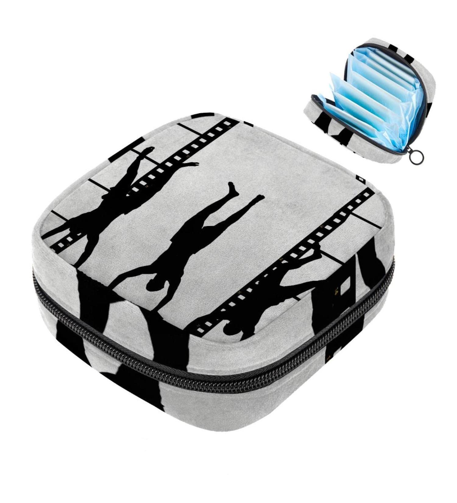 Buy Vintage Film Strips Menstruation Pad Bag with Zipper | Women's Napkin & Tampon Collecting Bags - Stylish & Functional - Buy Online on GoSupps.com