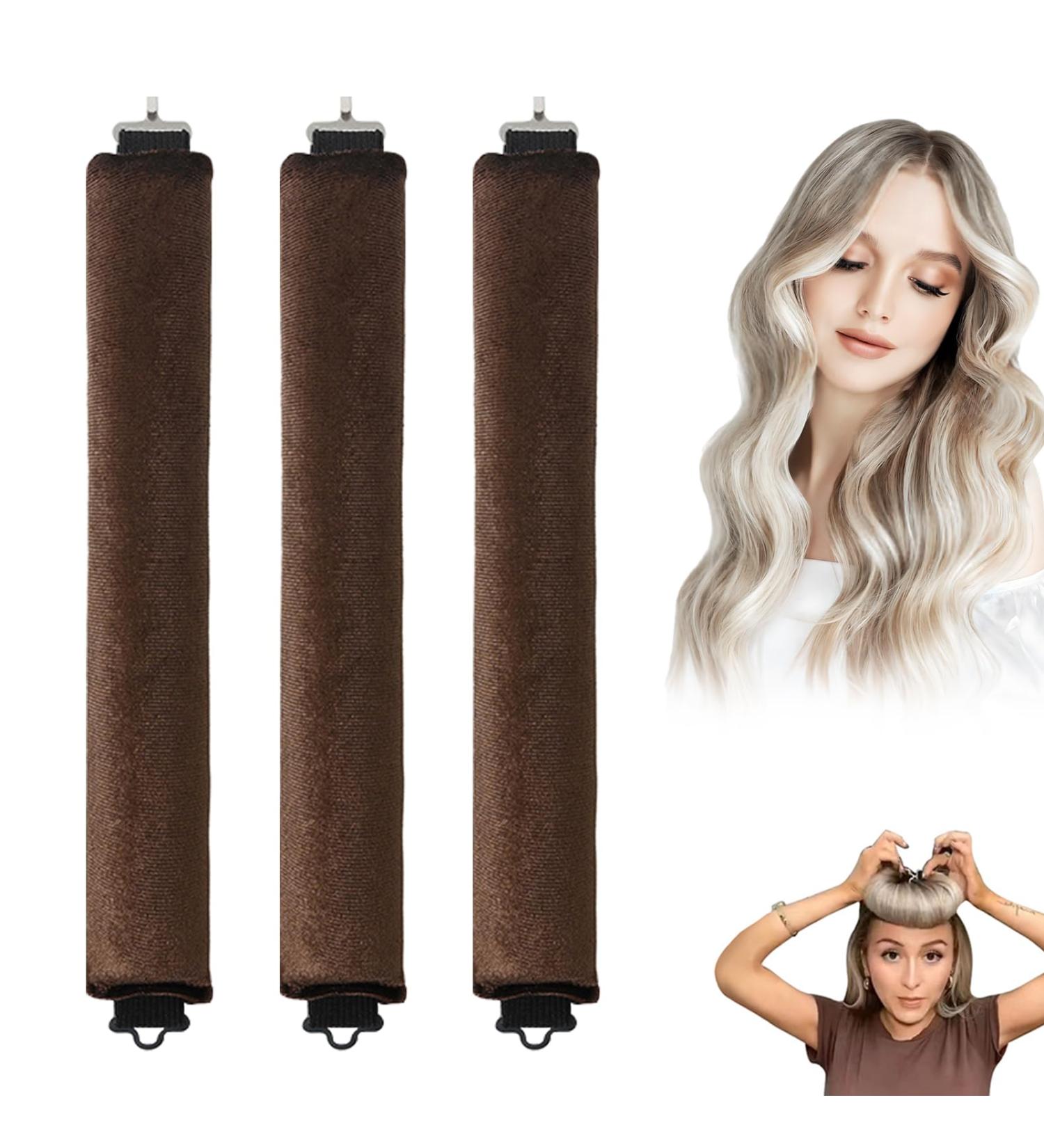 Shop Miioto Heatless Curlers Overnight 3 Soft Curling Bands for Effortless Curls | No Heat Required for All Hair Types (Brown) - Buy Online on GoSupps.com