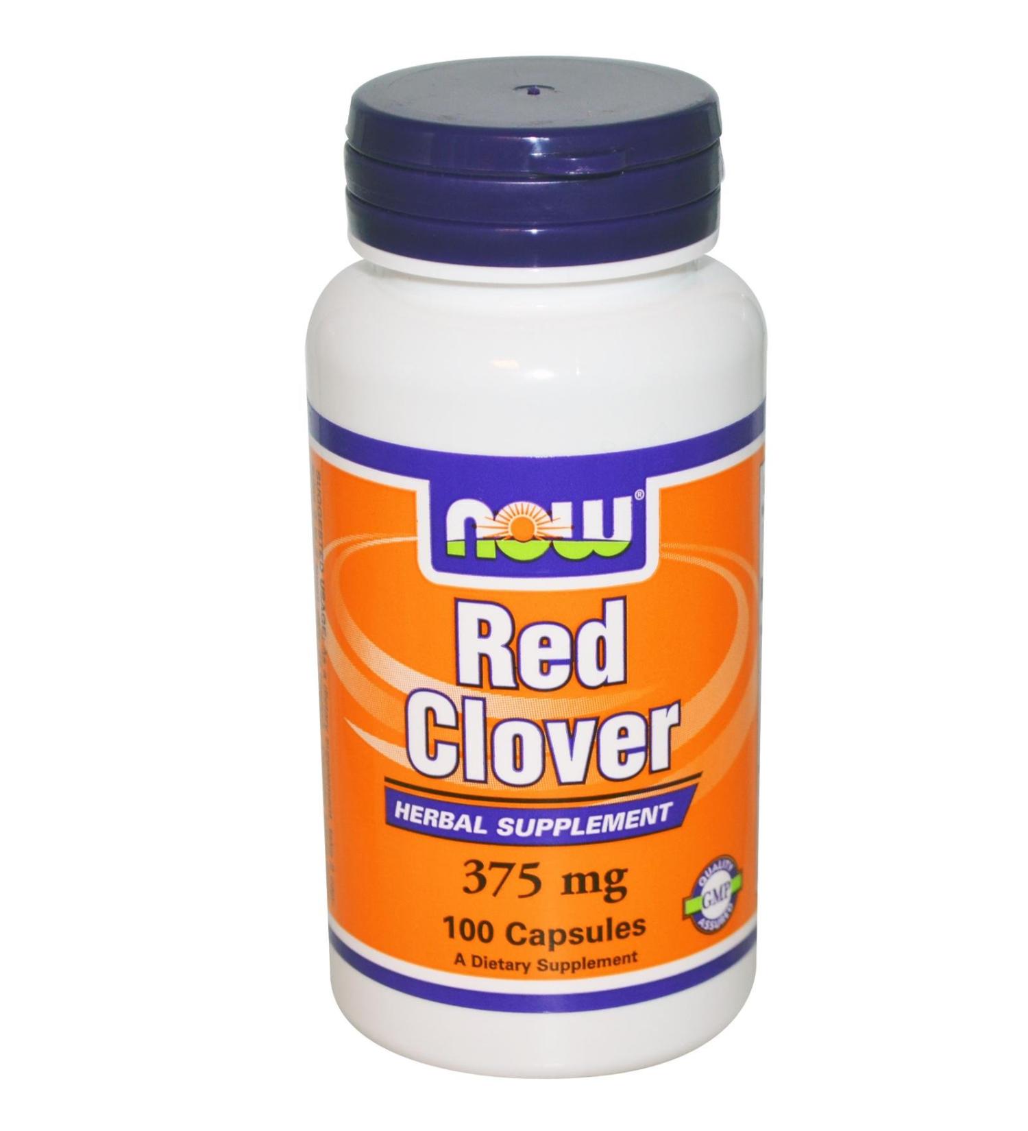 Now Foods Red Clover 375 mg 100 Veg Capsules