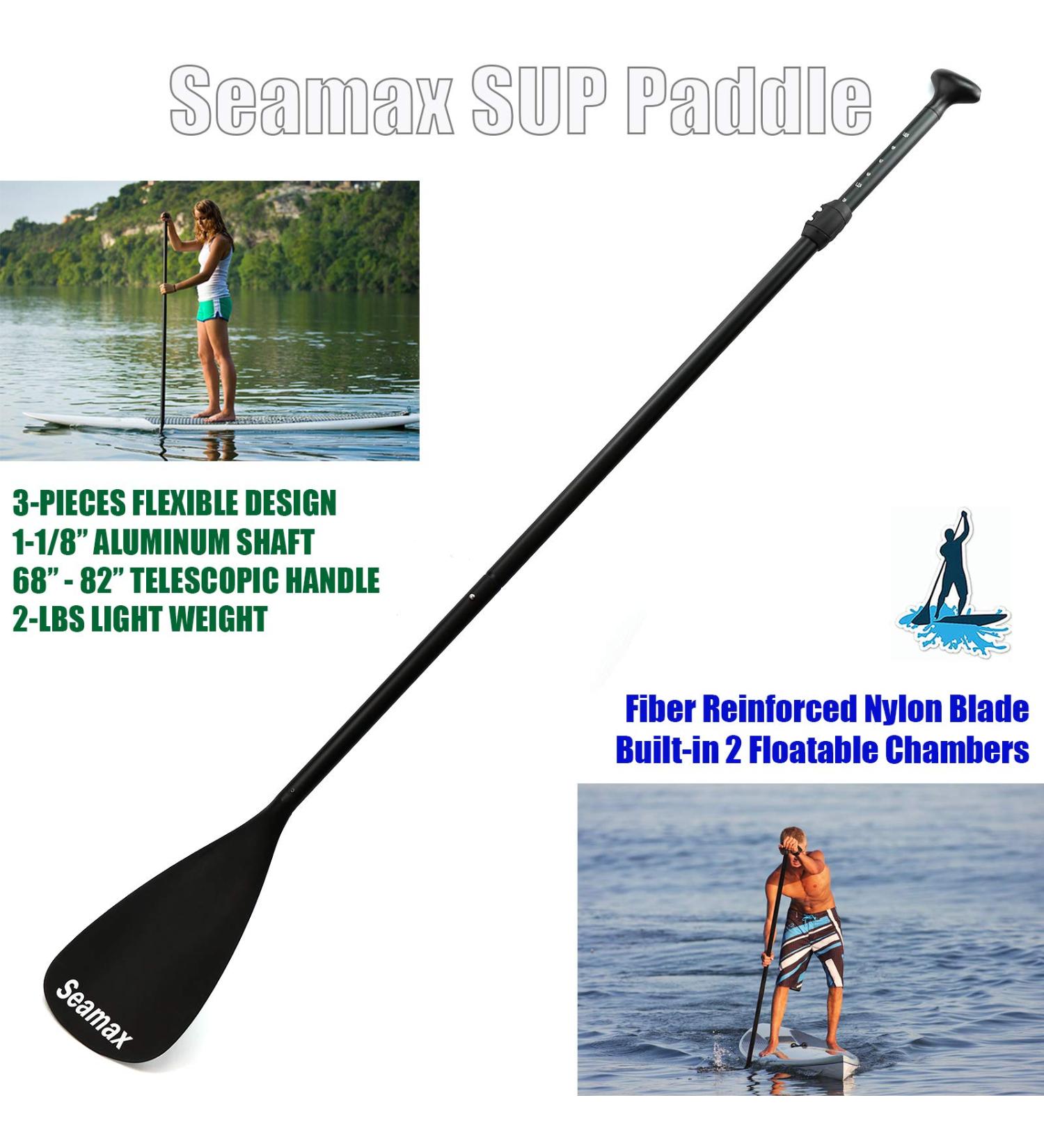 Seamax SUP Paddle | Adjustable Length 68-82 inches | Floatable & Portable | For Kids & Adults - Buy Online on GoSupps.com