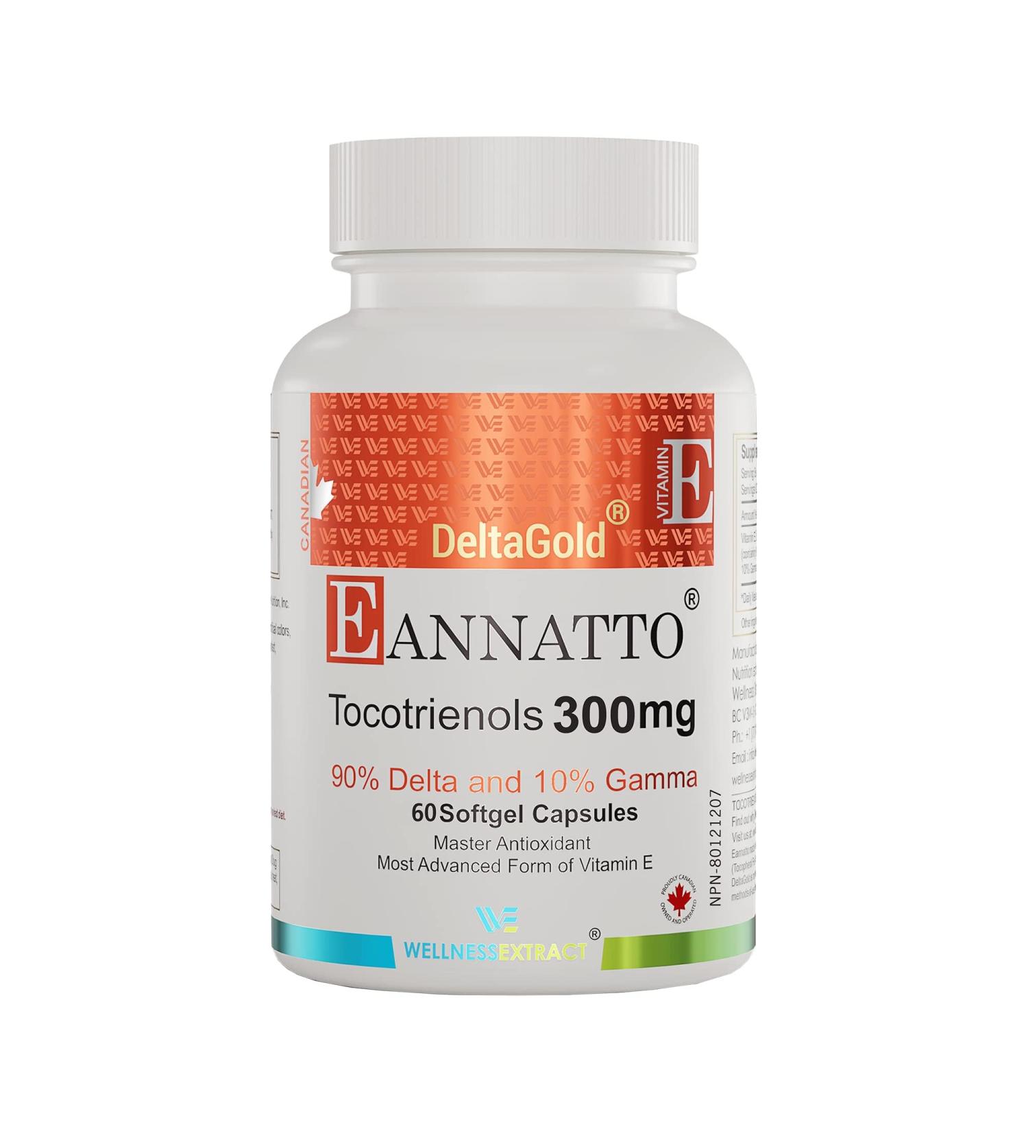 E Annatto Tocotrienols Deltagold 300mg Vitamin E Tocotrienols Supplements 60 Softgel Capsules Tocopherol Free Supports Immune Health & Antioxidant Health (90% Delta & 10% Gamma) - Buy Online on GoSupps.com