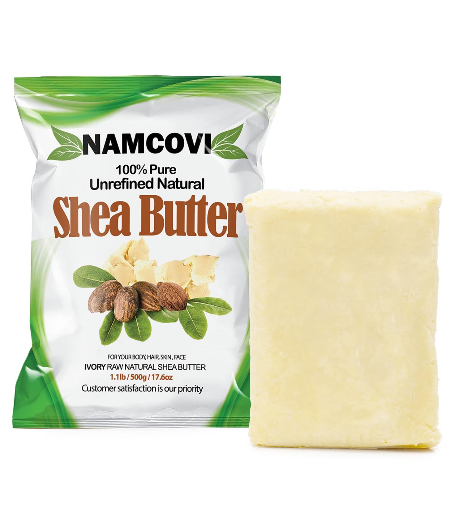 Namcovi Raw Shea Butter 1.1 lbs - Grade A Unrefined African Shea Butter for Skin, Hair & Body Care - Ivory Shea Butter for DIY Recipes - Buy Online on GoSupps.com