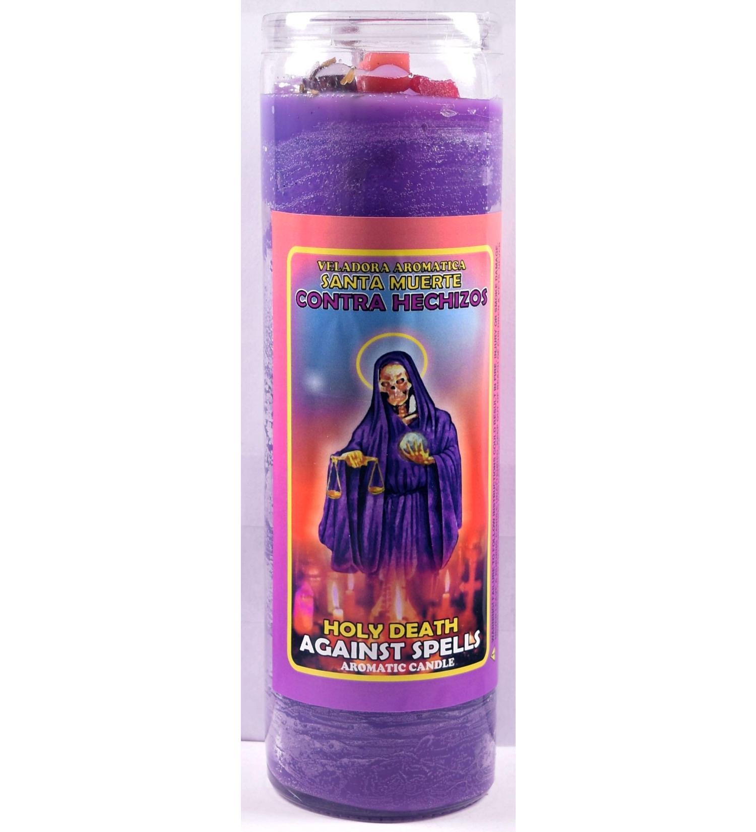 1 Piece Candles Cocktail VELADORA HOLY Death Against Spells- Santa Muerte Contra HECHIZOS